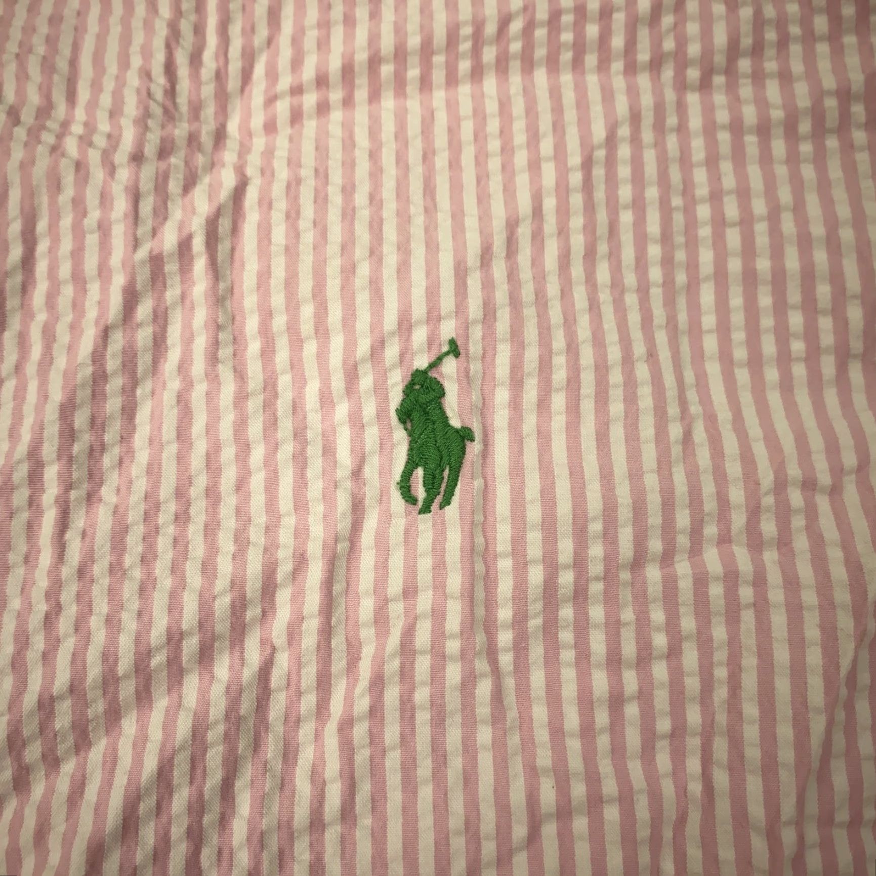 Ralph Lauren VINTAGE Ralph Lauren Polo Shirt Men XL Short Sleeve Striped Cotton Casual Golf White Pink Size US XL / EU 56 / 4 - 2 Thumbnail