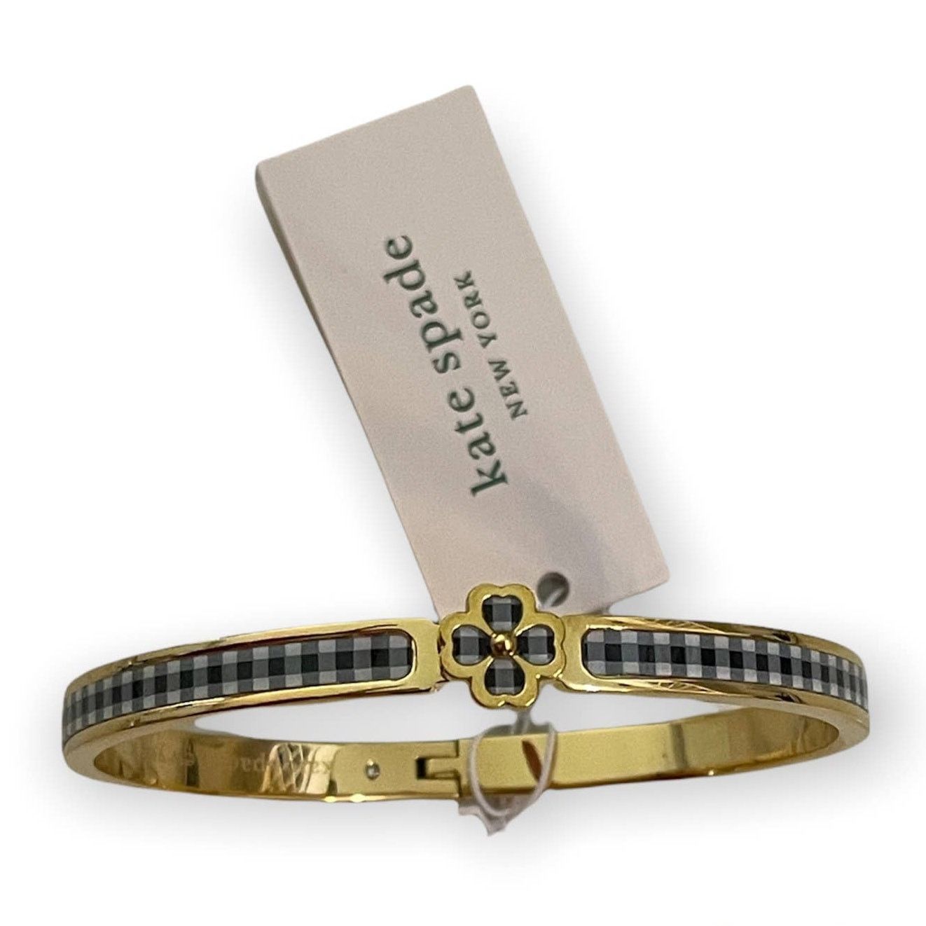 Kate Spade Kate Spade Thin Hinged Bangle Bracelet Black Plaid New Size ONE SIZE - 4 Thumbnail