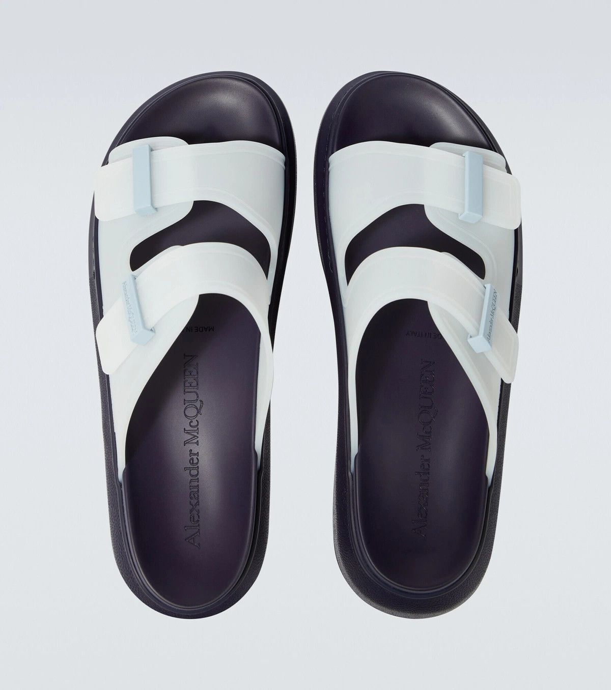 Alexander McQueen o1y1024 Sandals In White & Black Size US 7 / EU 40 - 1 Thumbnail