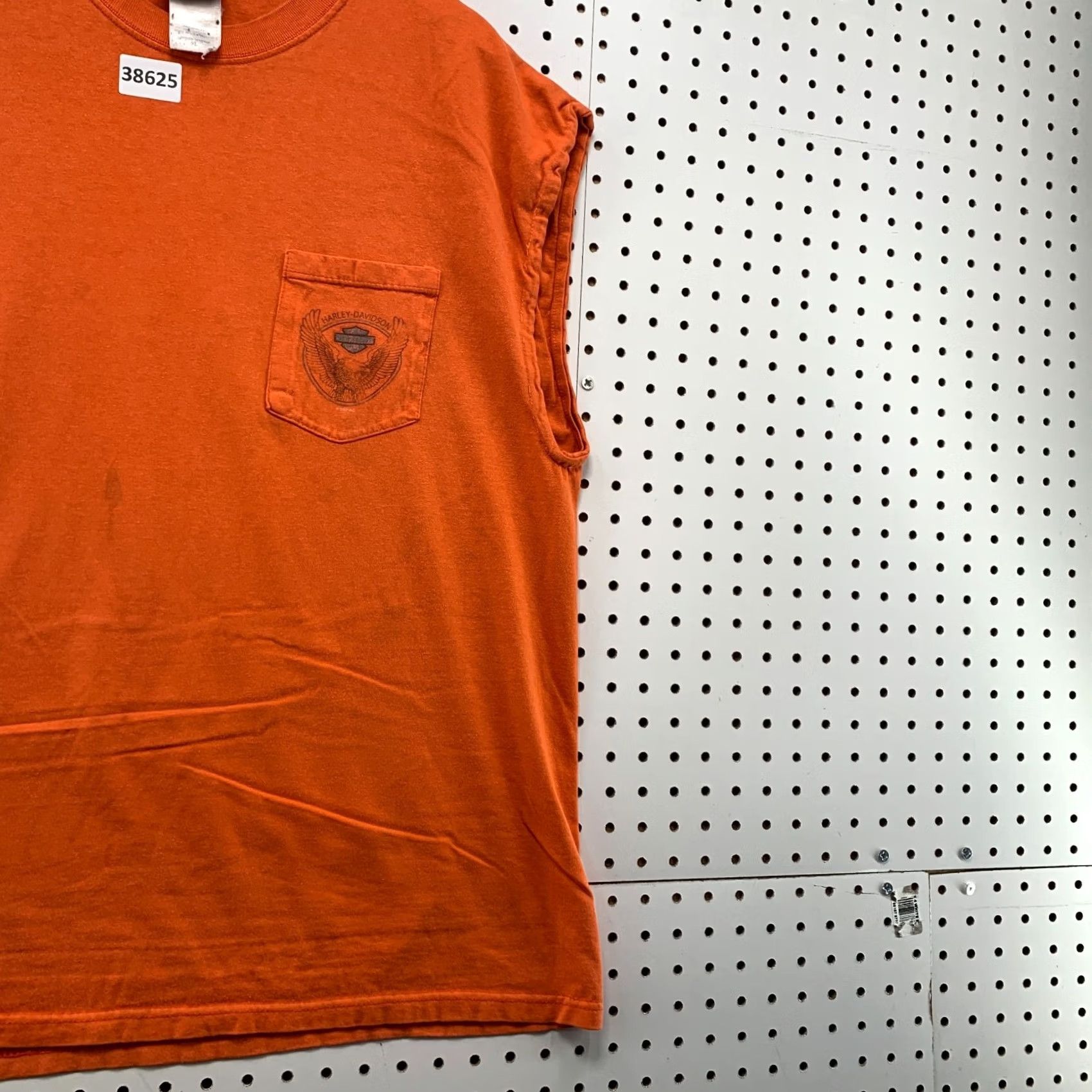 Harley Davidson VINTAGE Harley-Davidson Orange Pocket Shirt Mens XL Sleeveless Memphis 22x29 Orange Pocket Harley-Davidson Mens XL Orange Sleeveless Memphis 22x29 Size US XL / EU 56 / 4 - 5 Thumbnail