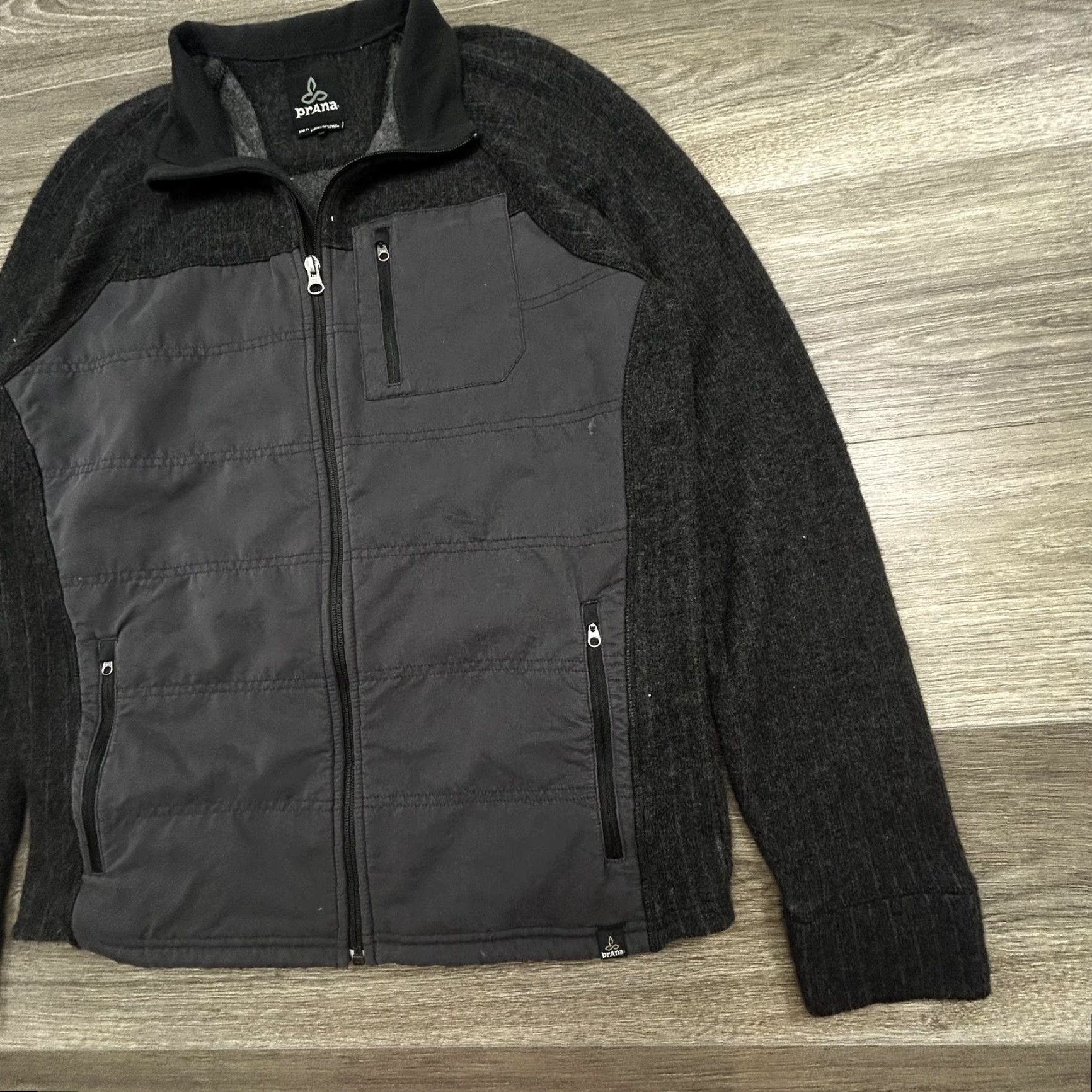 Prana prAna Jacket Mens M Gray Full Zip Lined Pockets Wool-Blend Insulated Hiking Casual Fall M2APPJ315 Size US M / EU 48-50 / 2 - 4 Thumbnail