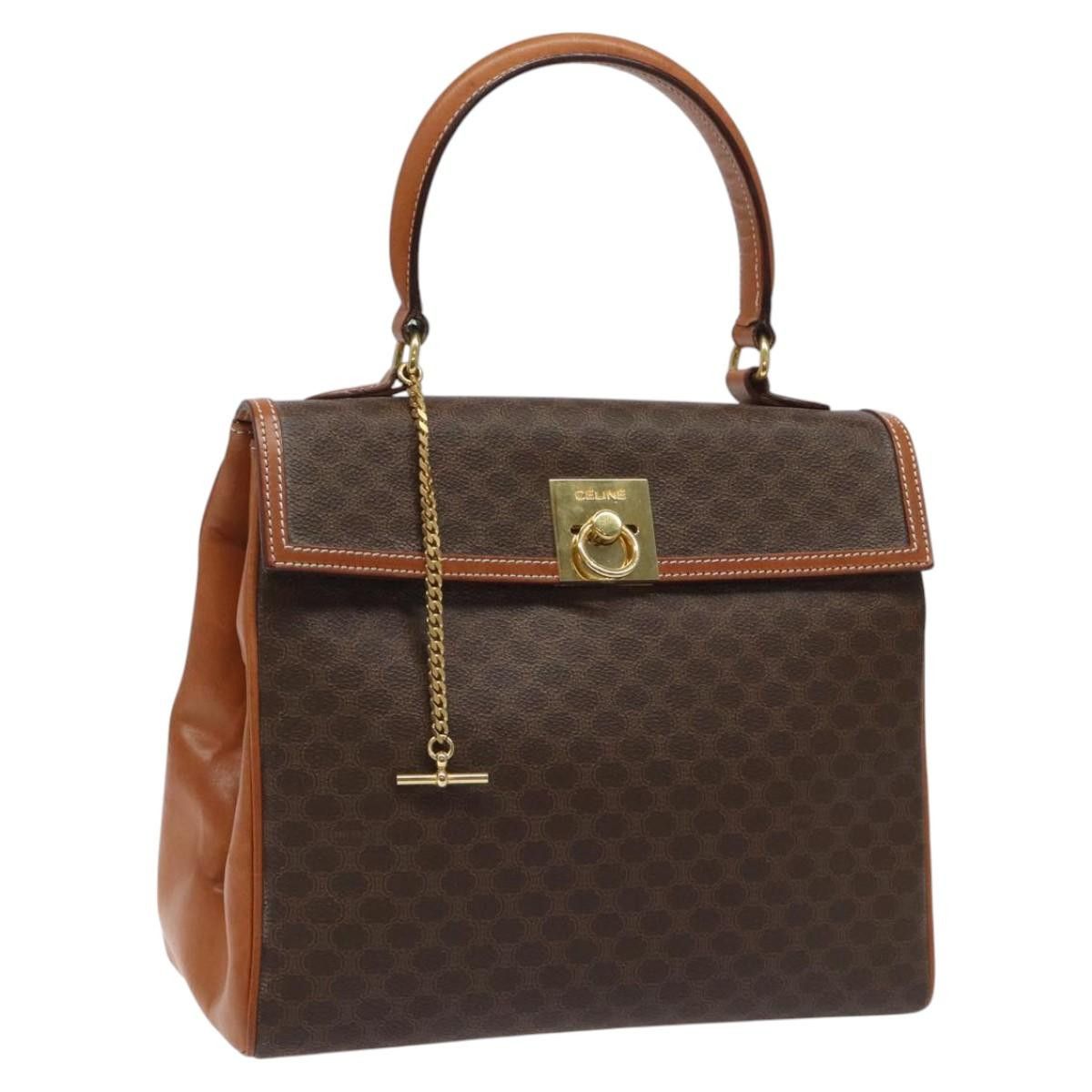 Celine CELINE Macadam Canvas Hand Bag Pvc Brown Gold Size ONE SIZE - 1 Thumbnail