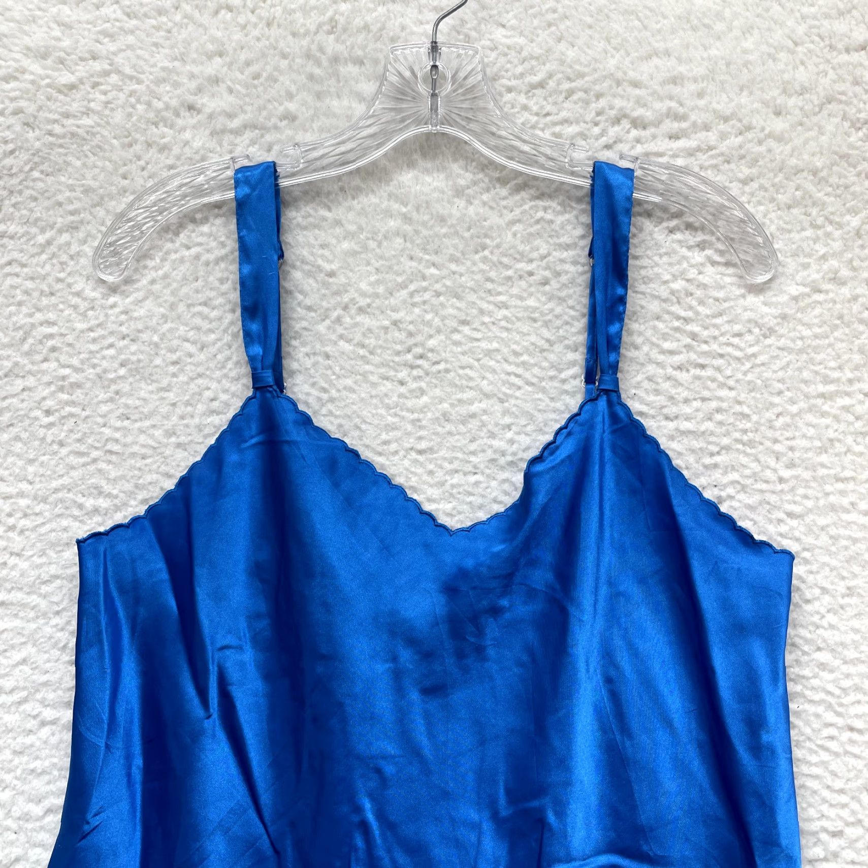 Vintage VINTAGE Morgan Taylor Slip Dress L Blue Satin Chemise Royal Cobalt Blue Size L / US 10 / IT 46 - 3 Thumbnail