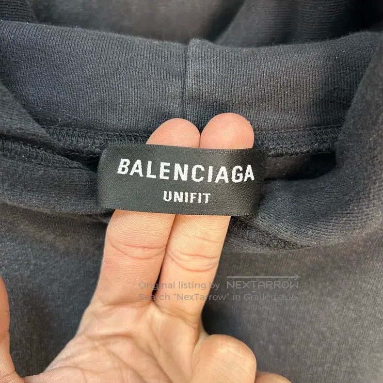 Balenciaga Balenciaga Crossed-out Tape Logo Washed Gray Hoodie, Size Size US XXL / EU 58 / 5 - 3 Thumbnail