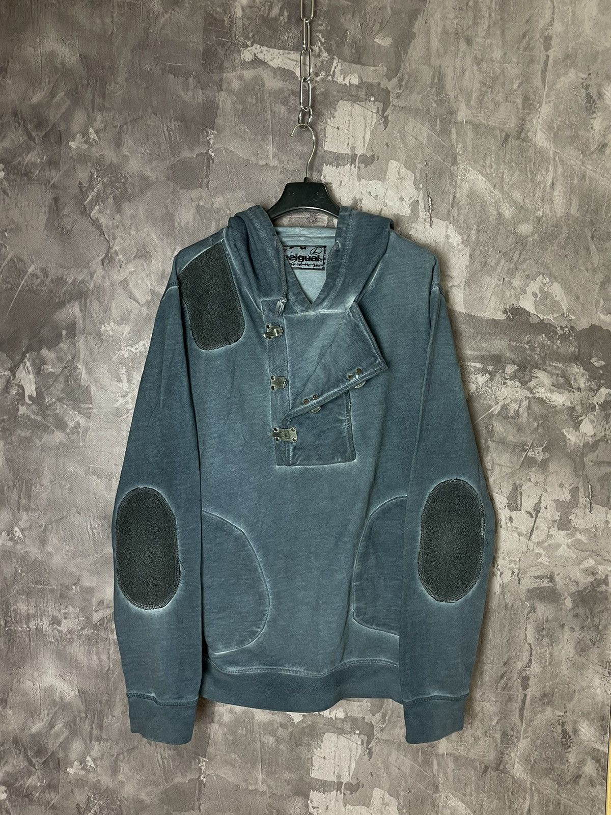 Desigual × Vintage 00s RARE VINTAGE Avant Garde Japanese Style Desigual Hoodie Size L / US 10 / IT 46 - 1 Thumbnail