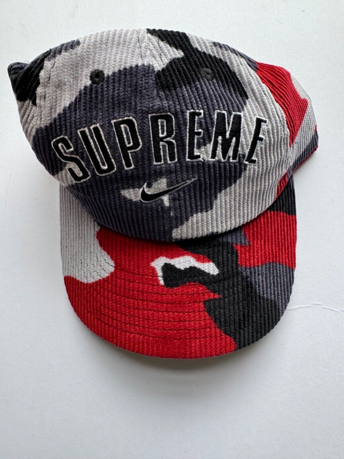 Supreme Supreme Nike Arc Corduroy 6 Panel Red Camo Cap | Grailed