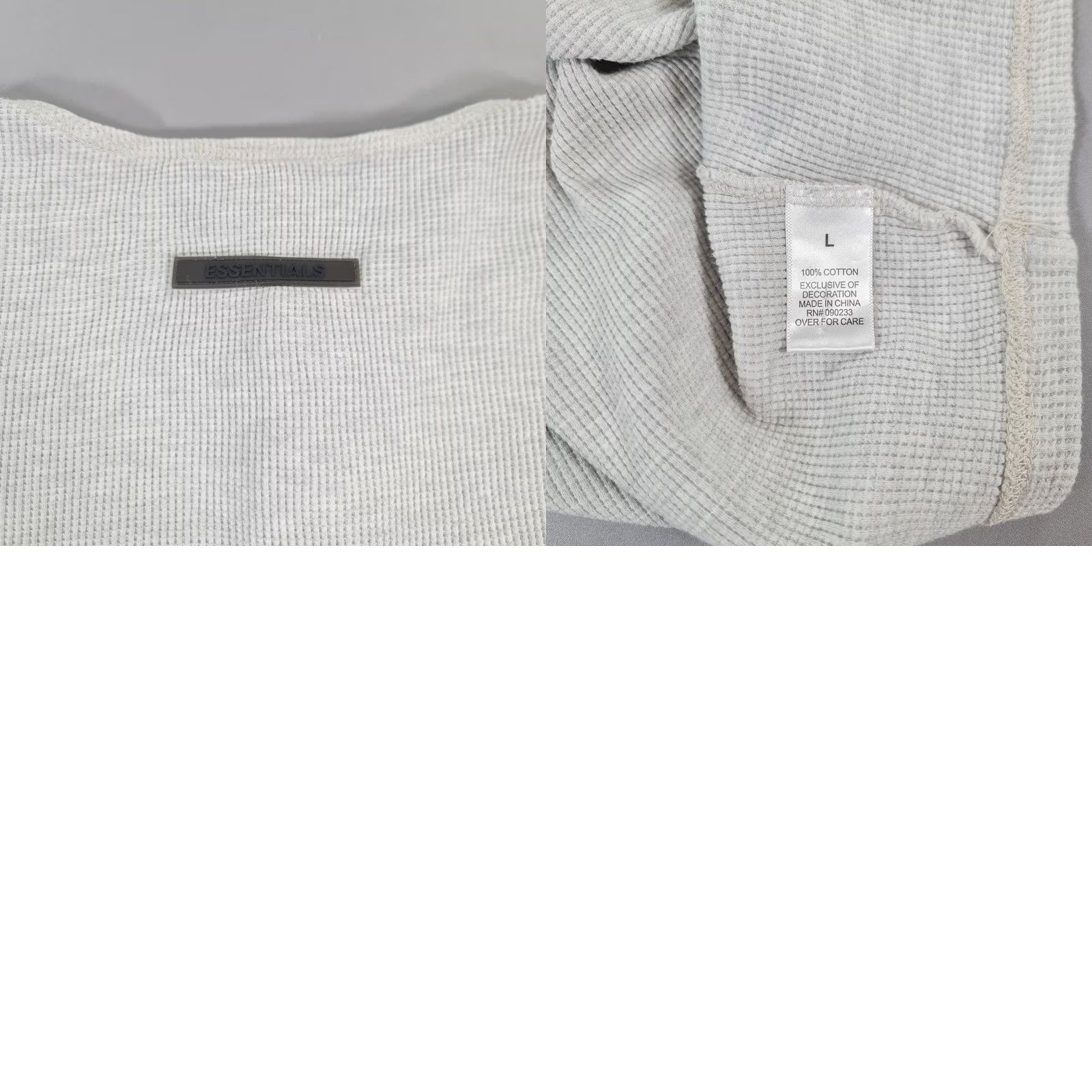 Fear of God Fear Of God ESSENTIALS Mens T Shirt Grey Large Oversized Waffle Knit Cotton Crew Neck Short Category: T-Shirt Size US L / EU 52-54 / 3 - 8 Thumbnail