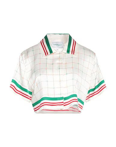 Casablanca o1mle0524 Cropped Silk Shirt in Multicolor Size XS / US 0-2 / IT 36-38 - 1 Preview