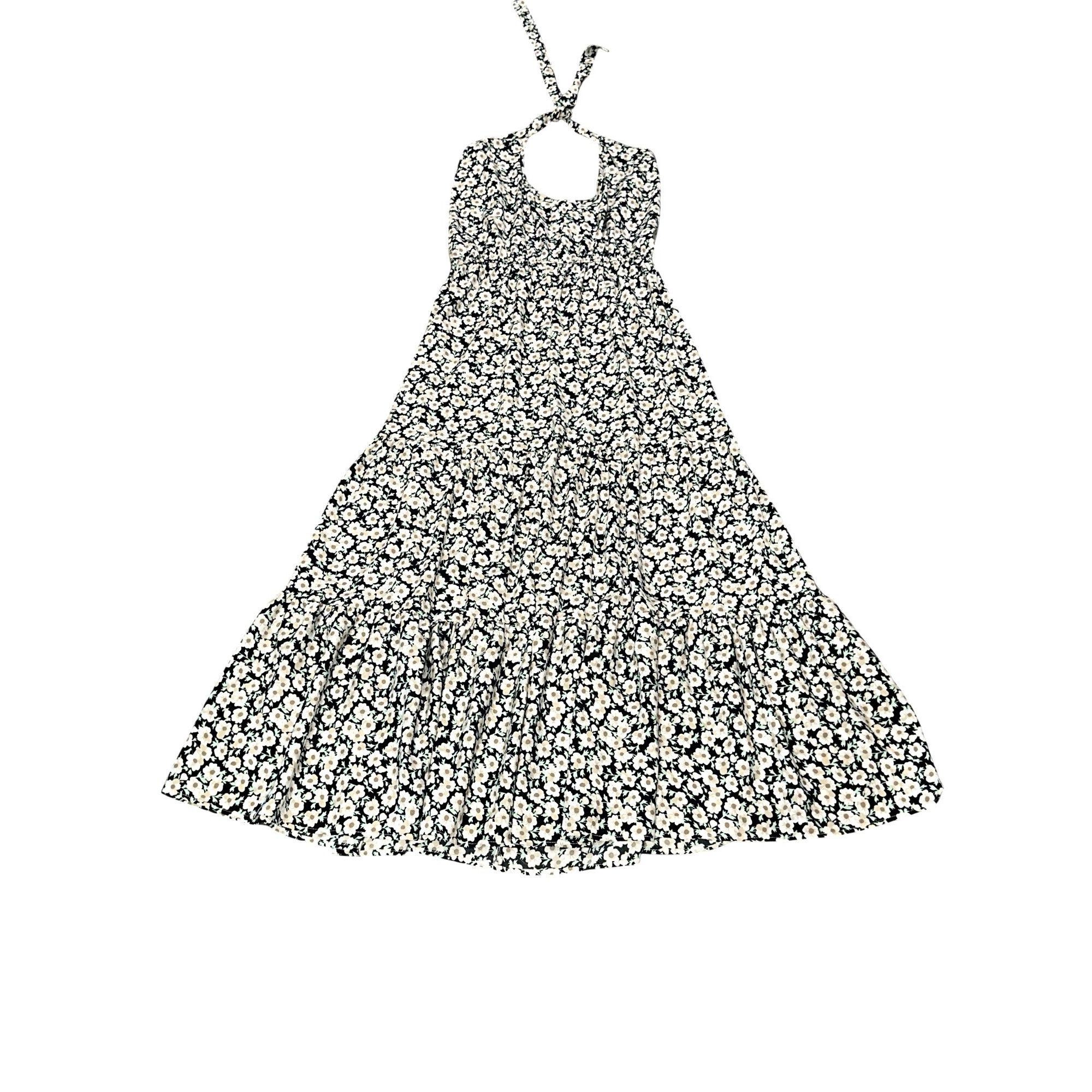 Other Pretty Garden M Navy White Floral Halter Backless Tiered Ruf Size L / US 10 / IT 46 - 10 Thumbnail