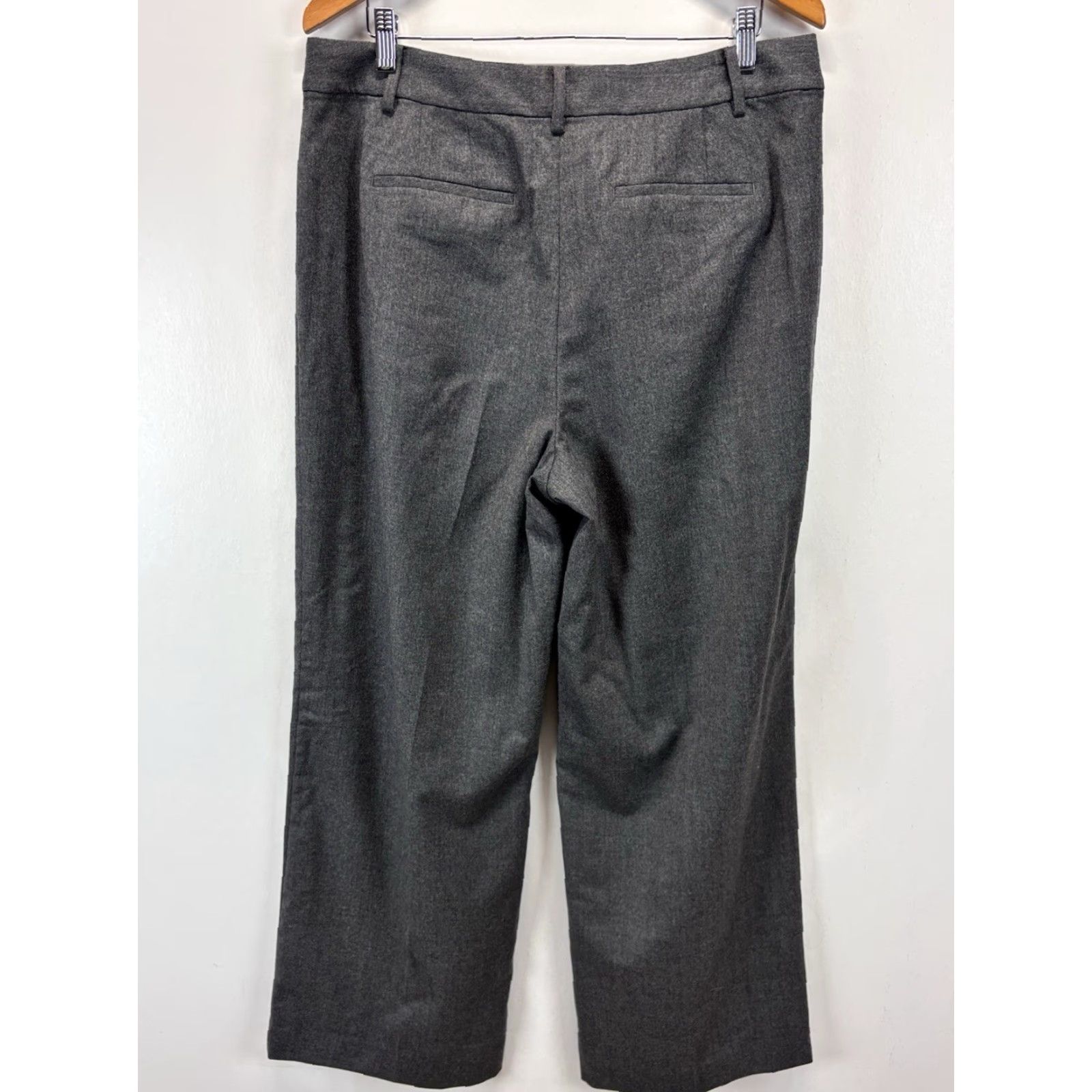 Talbots Talbots Wool Wide Leg Dress Pants Sz 14 Womens Grey Pleated Lined Italian Dress Pants Wide-Leg Womens 14 Grey Size 36" / US 14 / IT 50 - 3 Thumbnail