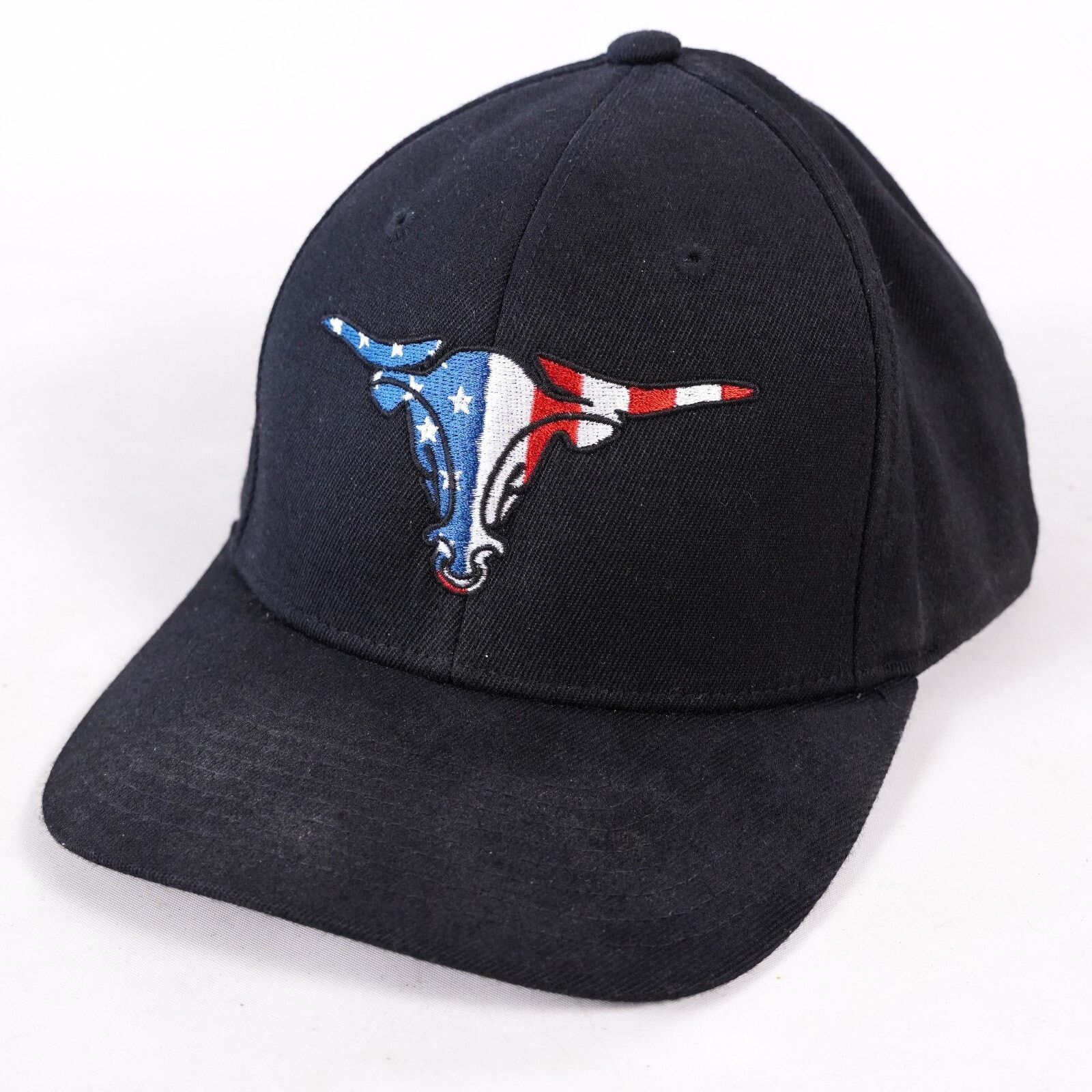 Other Flexfit USA American Flag Bull Cow Fit Baseball Hat Cap Blk Size ONE SIZE - 1 Thumbnail