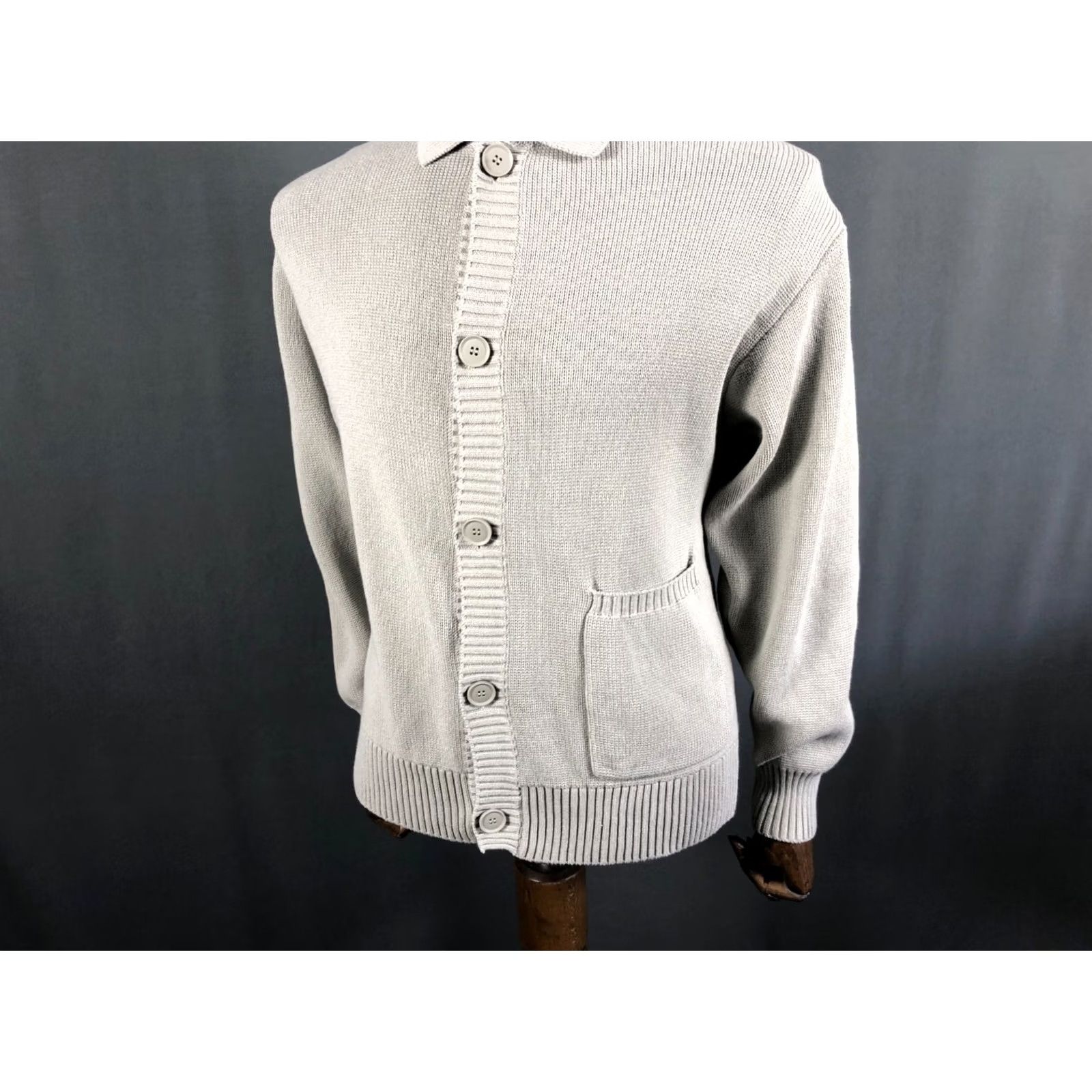 Vintage Barba Barba Napoli Knit Cardigan Cotton Men Gray M Size Cardigan Mens Knit Ribbed Collar Hem Cuffs Button Casual 90s Theme? Size US M / EU 48-50 / 2 - 6 Thumbnail