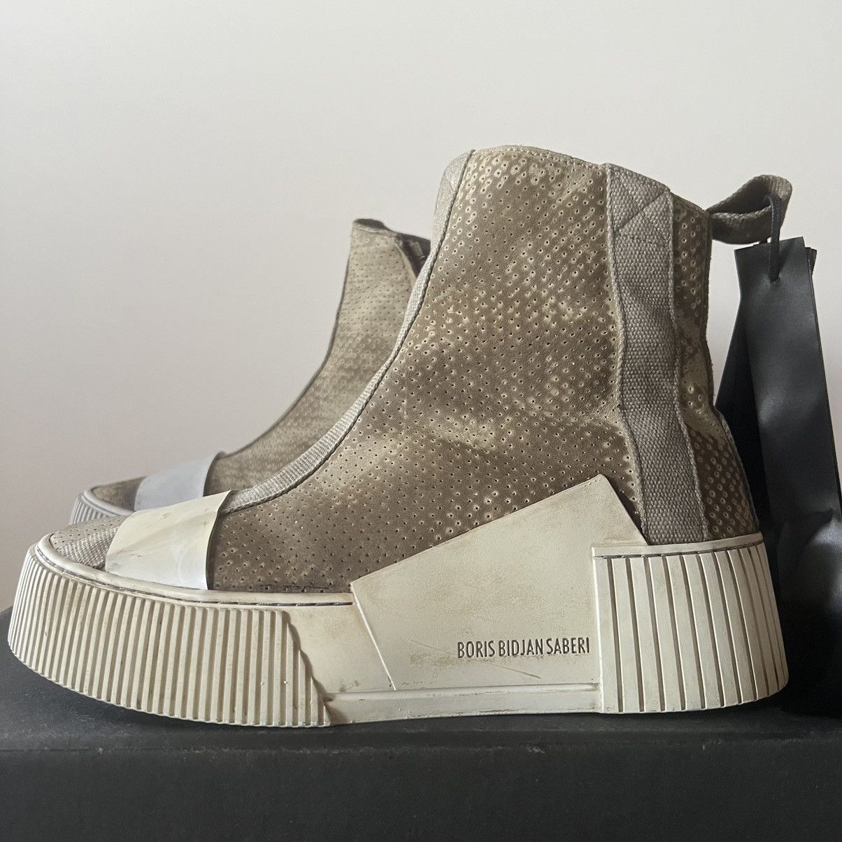Boris Bidjan Saberi Oak Perforated AW23 Bamba 3.3 Side Zip Sneakers Size US 8 / EU 41 - 4 Thumbnail