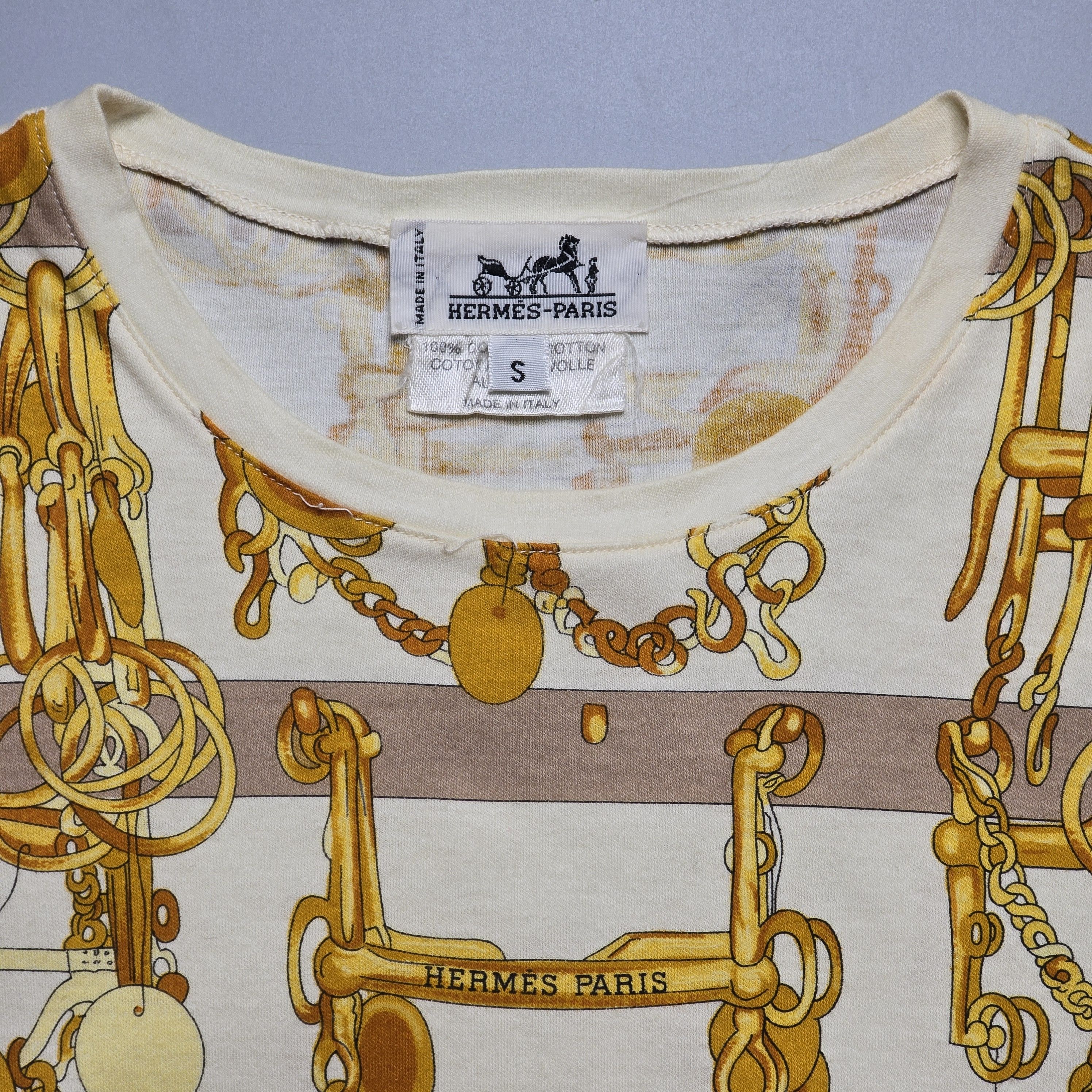 Hermes Hermes - 90s Mors et Filets T-Shirt Size XXS / US 00 / IT 34 - 5 Thumbnail