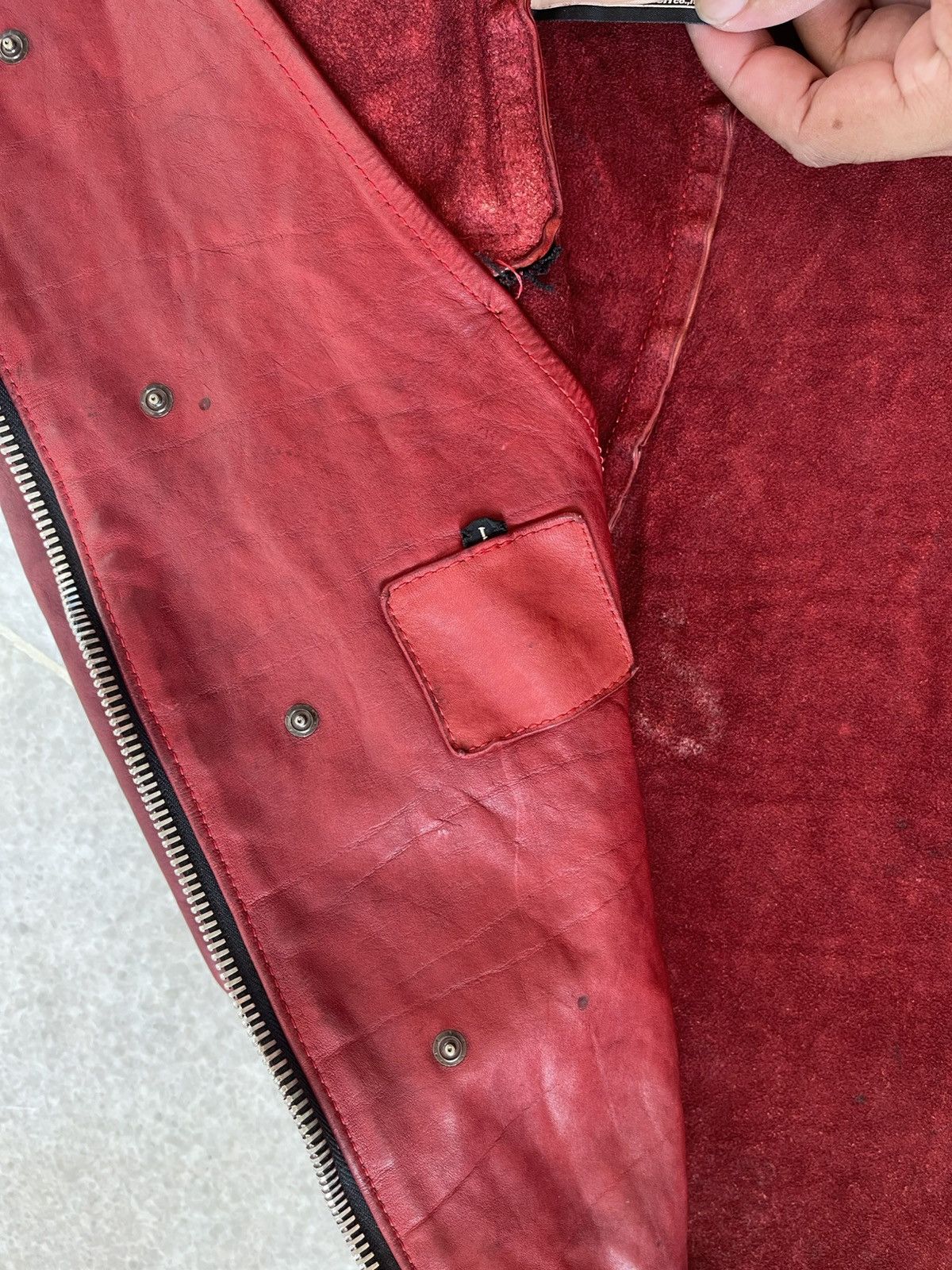 Isamu Katayama Backlash Isamu Katayama Backlash Red Leather Biker Jacket Size US XS / EU 42 / 0 - 23 Thumbnail