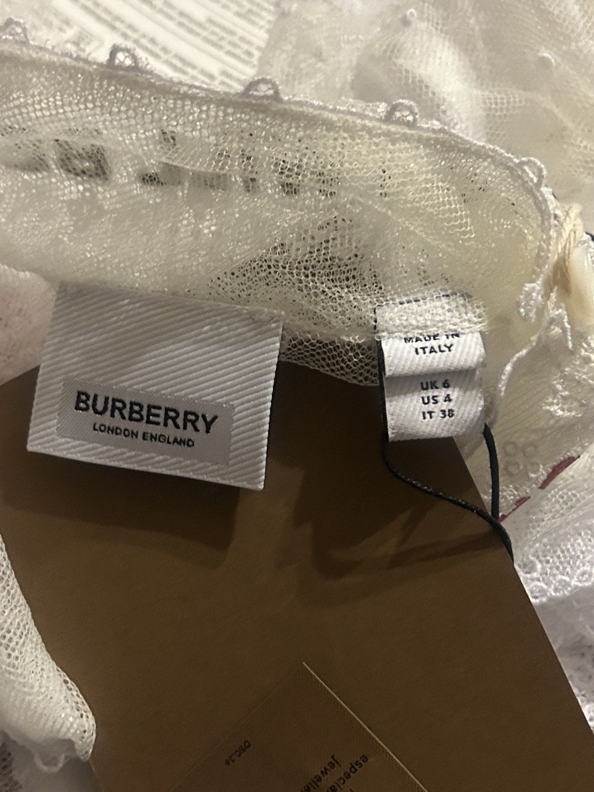 Burberry BURBERRY Ruffled embroidered Swiss-dot tulle blouse Size S / US 4 / IT 40 - 6 Thumbnail
