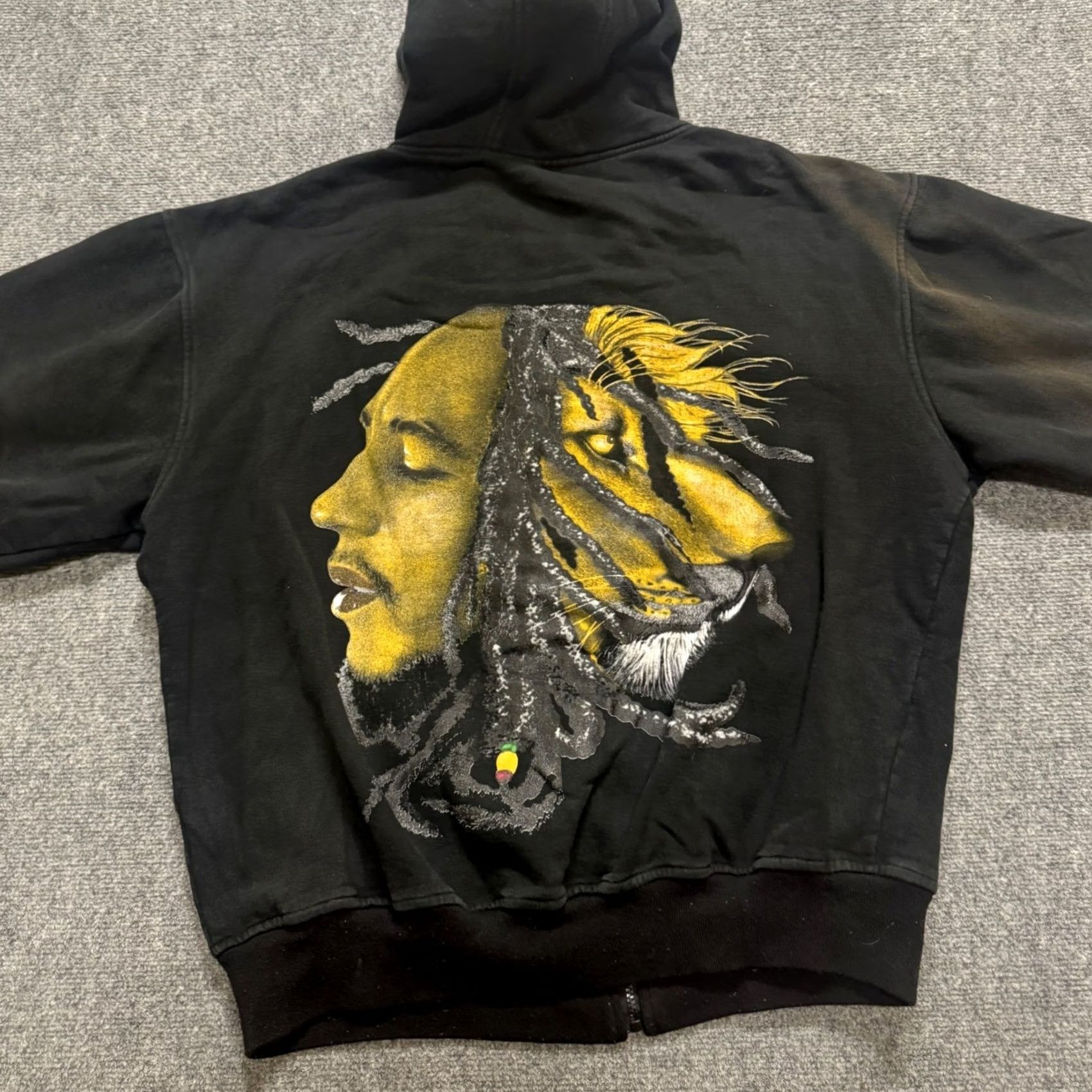 Vintage VINTAGE Bob Marley Fullzip Sweatshirt Jacket Mens 2XL Cotton Black Rasta 90s Women/Men? Size US XXL / EU 58 / 5 - 4 Thumbnail