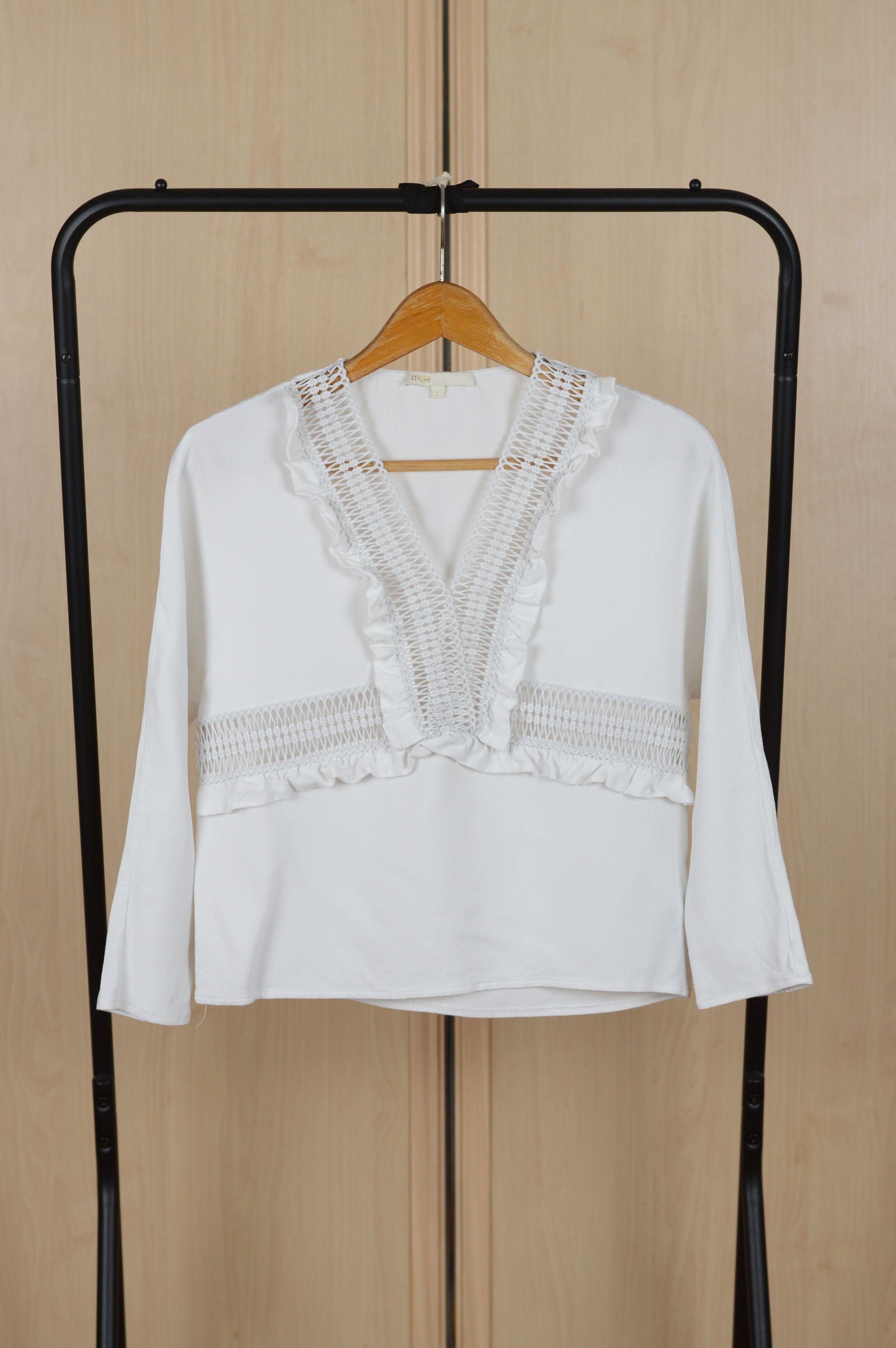 Maje Maje White Viscose Blouse Size XS / US 0-2 / IT 36-38 - 1 Thumbnail