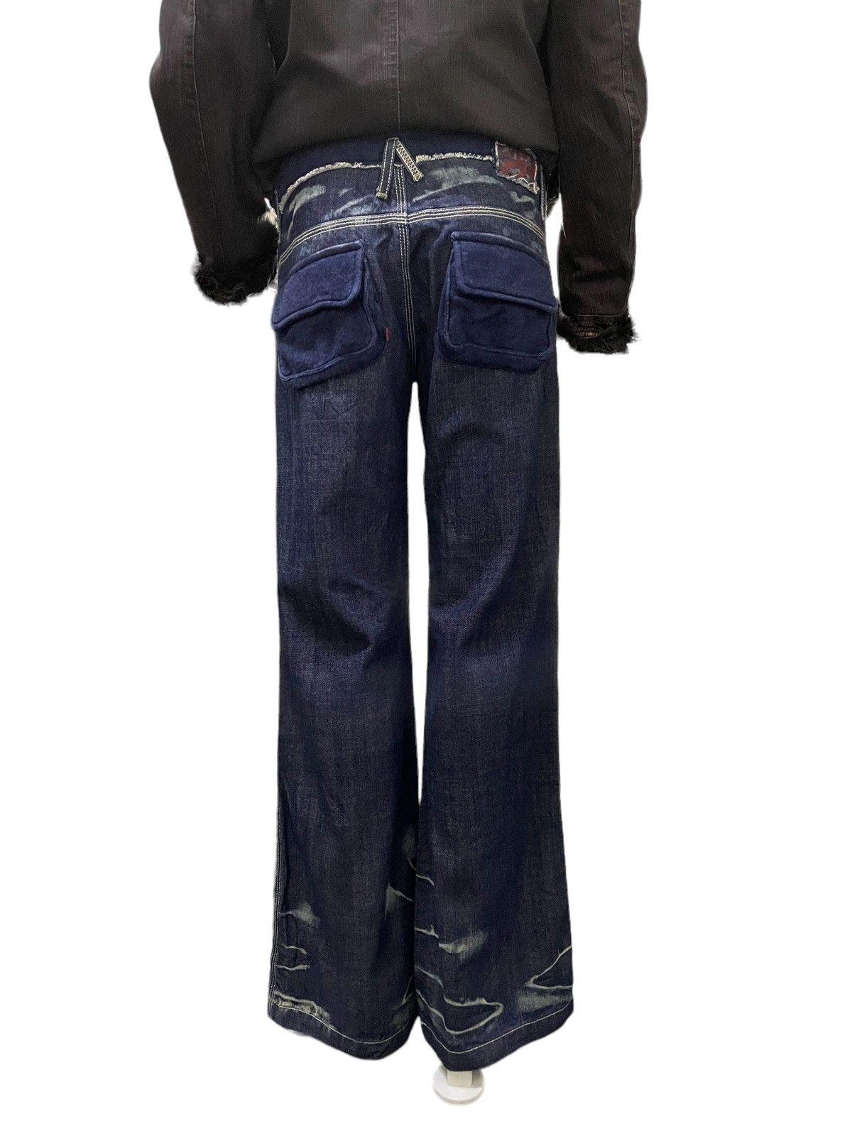 If Six Was Nine × Le Grande Bleu (L.G.B.) G.O.A Japan Style Indigo Wash Flared Wide Leg Jeans Size US 31 - 4 Thumbnail