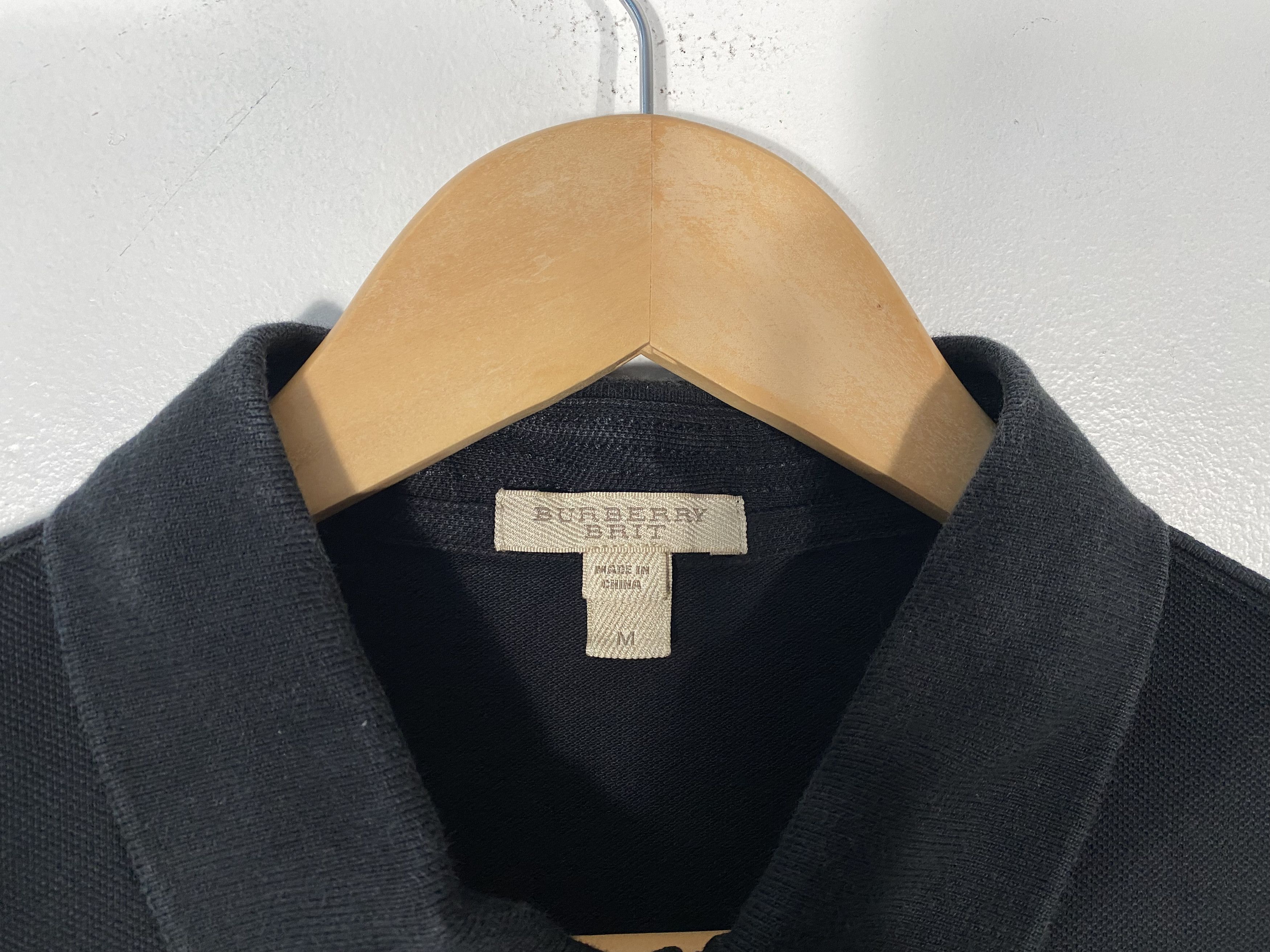 Burberry Burberry Brit Knight Logo Pique Polo Shirt Black Size US M / EU 48-50 / 2 - 4 Thumbnail