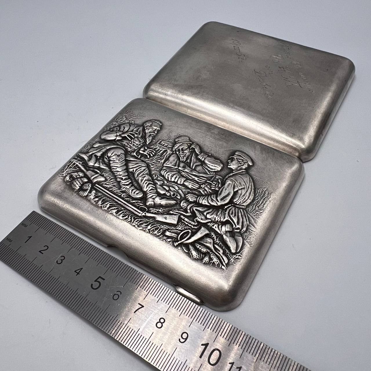 Vintage 1952 Vintage Cigarette Case Tobacco Box Silver Plated Size ONE SIZE - 6 Thumbnail