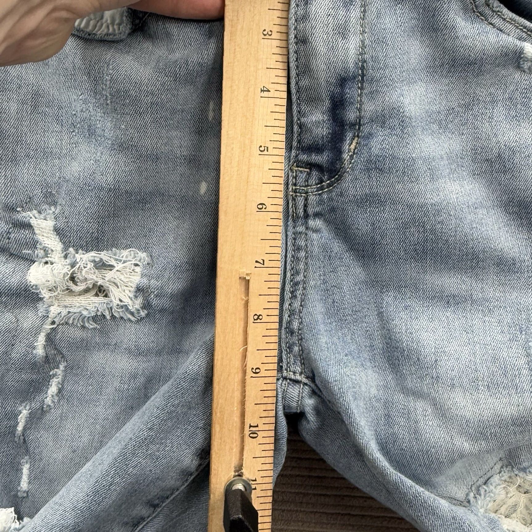 Vintage Judy Blue Jeans Women 25 Blue Cotton Mid Rise Distressed Skinny Comfort Denim Stretch Size 42" / US 20 - 5 Thumbnail
