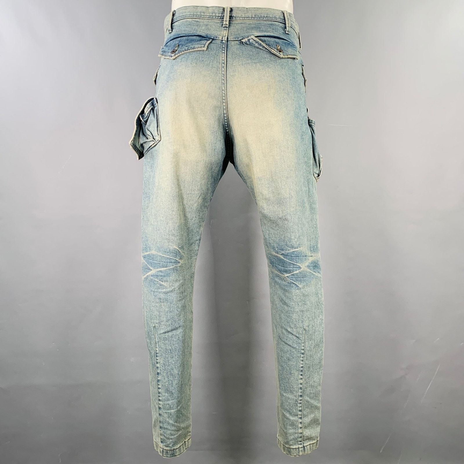 Julius JULIUS JAPAN Size 34 Blue Denim Straight Cargo Jeans Size US 34 / EU 50 - 3 Thumbnail