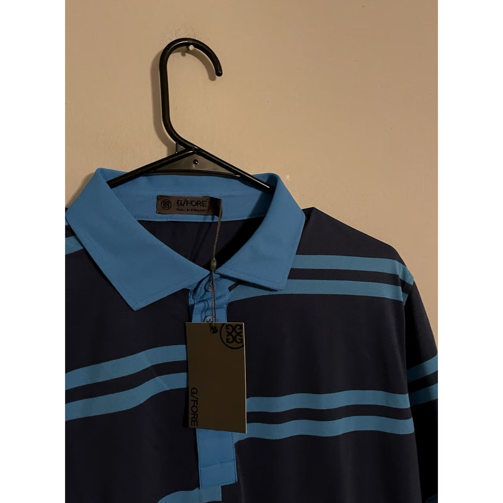 G/FORE G/FORE Golf Polo Shirt Men's Large Blue Offset Stripe Blueprint New! Size US L / EU 52-54 / 3 - 2 Thumbnail