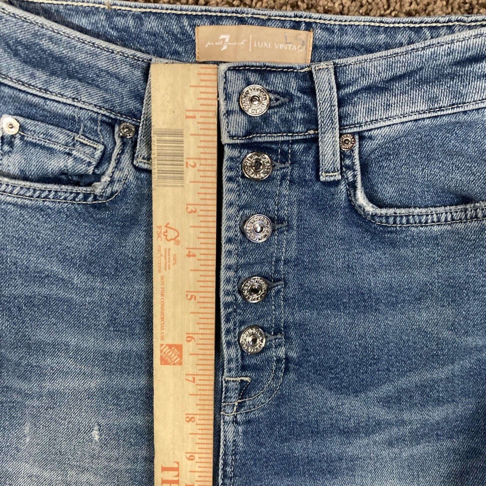 7 For All Mankind 7 For All Mankind Luxe Ultra High Rise Slim Kick Jeans Sz 24 Size 24" / US 00 / IT 34 - 4 Thumbnail