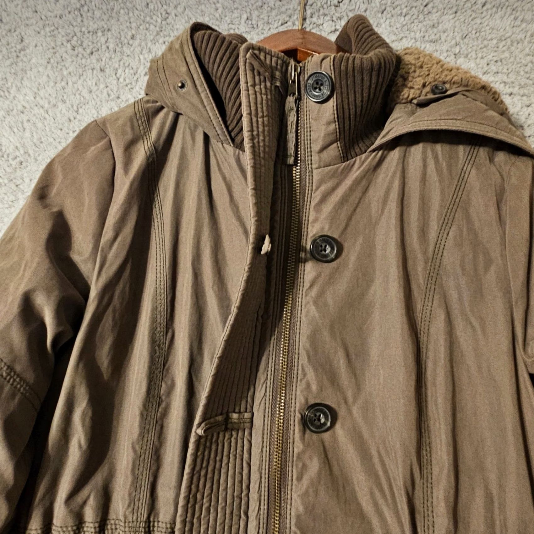 Abercrombie & Fitch Abercrombie & Fitch Parka Jacket Brown Mens Medium Hooded Sherpa Lined Utility Size M / US 6-8 / IT 42-44 - 5 Thumbnail