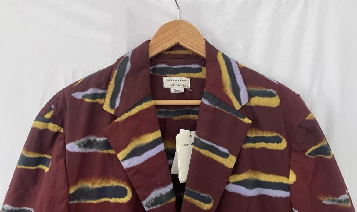 Dries Van Noten Dries Len Lye collection mens medium cotton graphic blazer Size 48L - 4 Thumbnail