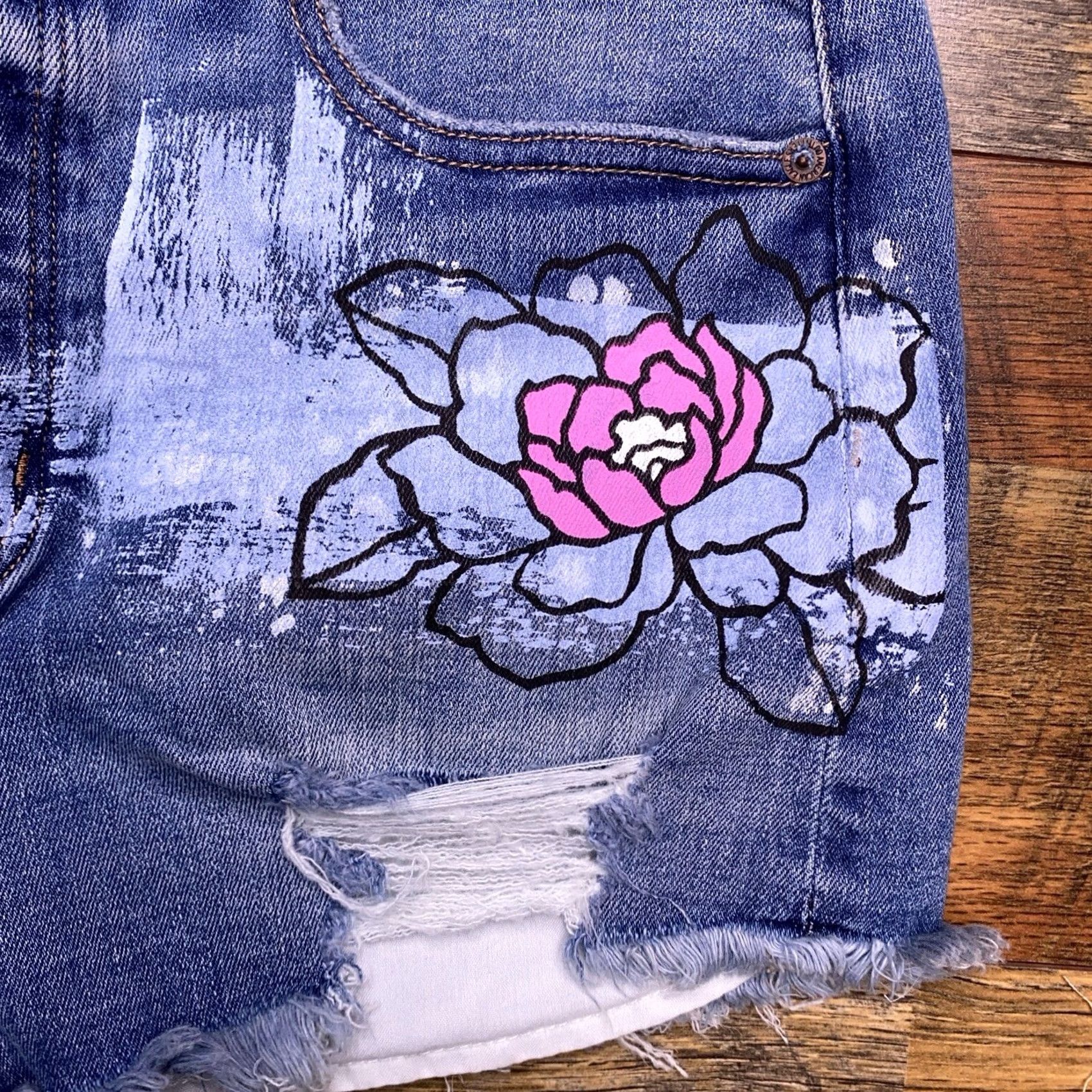Vintage VINTAGE American Eagle High Rise Festival Shorts 12 Cut Off Denim 5-Pocket Womens Blue Regular 3in Inseam Festival Women’s Jeans Shorts 31in Waist Size 34" / US 12 / IT 48 - 6 Thumbnail