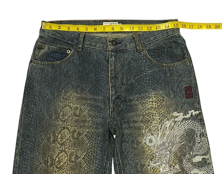 Karakuri Tamashii Karakuri Tamashi Dragon Embroidery Snake Skin Pattern Denim Size US 30 / EU 46 - 15 Thumbnail