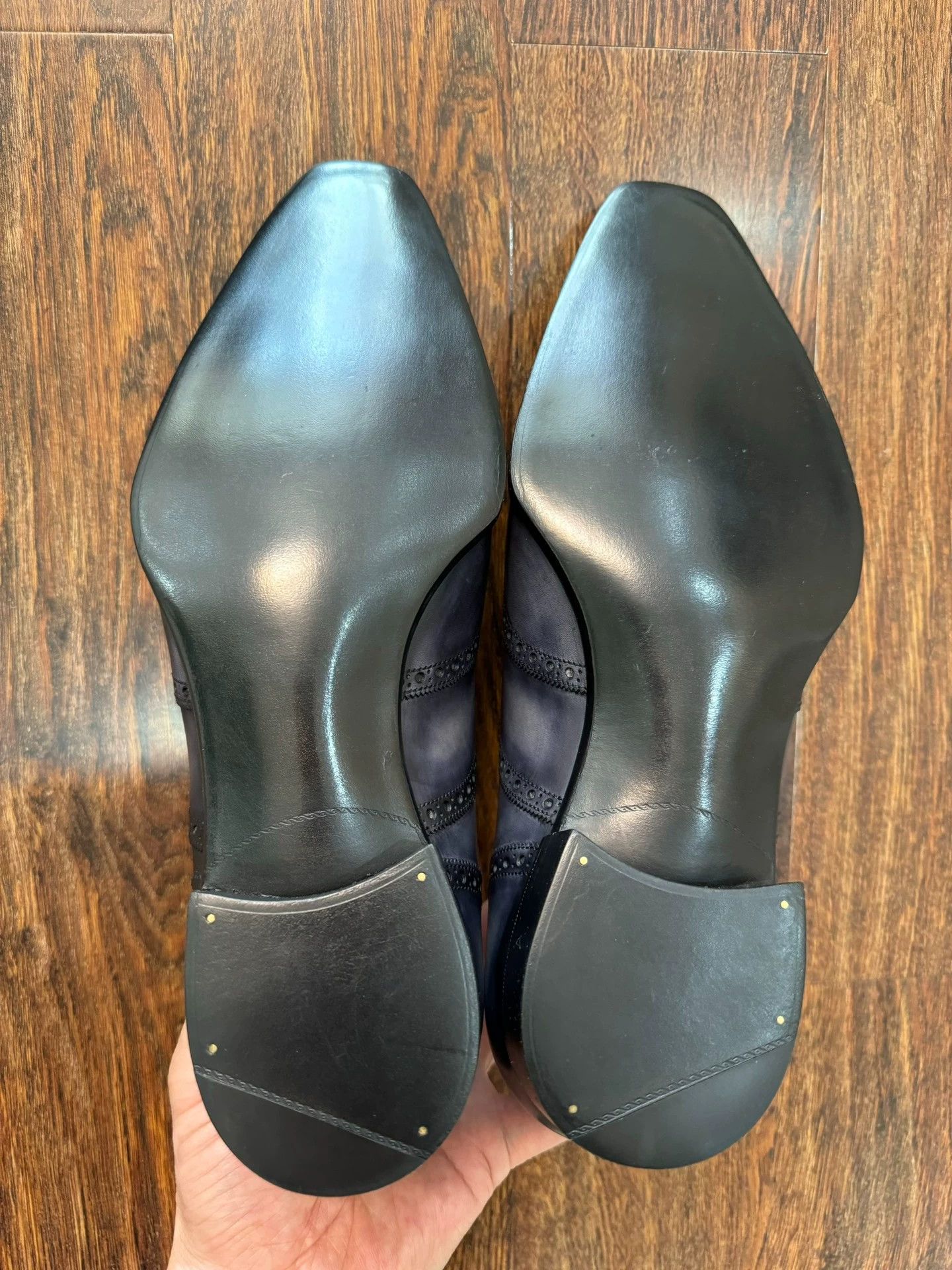 Gaziano & Girling GG Deco MTO UK7 7F Black-Gray Carved Burnished Oxford Size US 7 / EU 40 - 7 Thumbnail