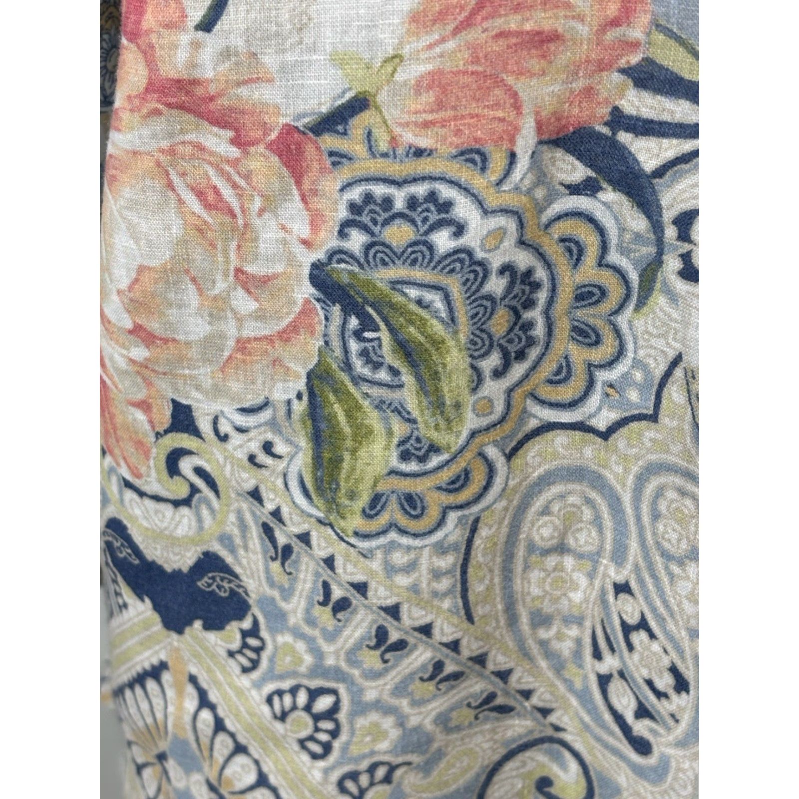 Vintage Chicos No Iron Linen Tunic Shirt Women’s XL Blue Floral Paisley Button Up Shirt Size XL / US 12-14 / IT 48-50 - 6 Thumbnail