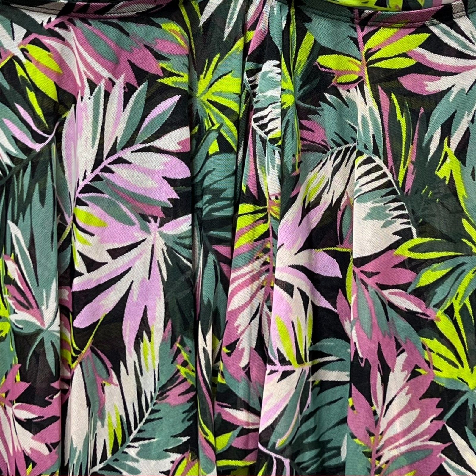 Other Kona Sol -Women's Tropical Leaf Print Flyaway Bandeau Tankin Size ONE SIZE - 10 Thumbnail