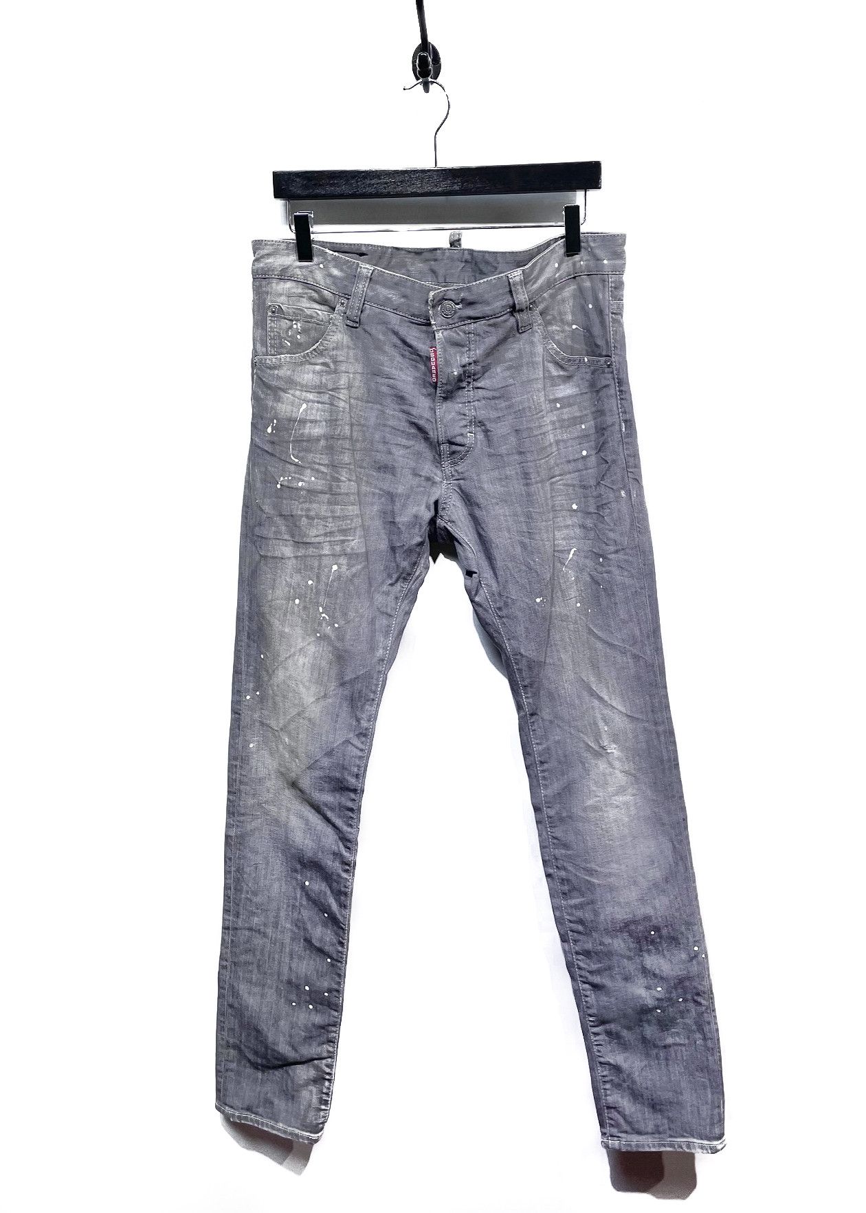 Dsquared2 Dsquared2 Grey Paint Splattered Jeans Size US 32 / EU 48 - 1 Thumbnail