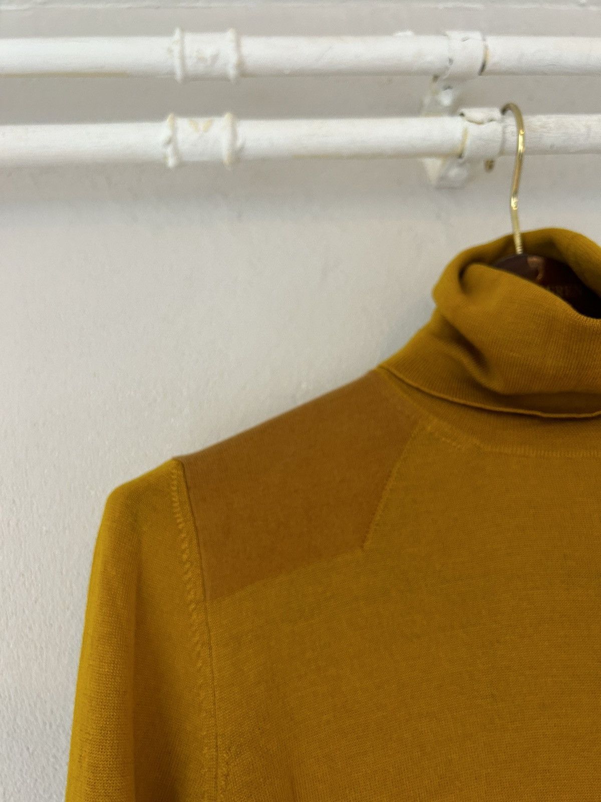 Maison Margiela Mustard Yellow Wool/Cotton Blend Turtleneck Sweater Size US M / EU 48-50 / 2 - 4 Thumbnail
