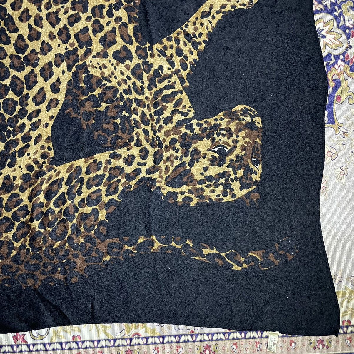 Vintage Vary Rare! Vintage YvesSaintLaurent Leopard Oversized Scarf Size ONE SIZE - 19 Thumbnail
