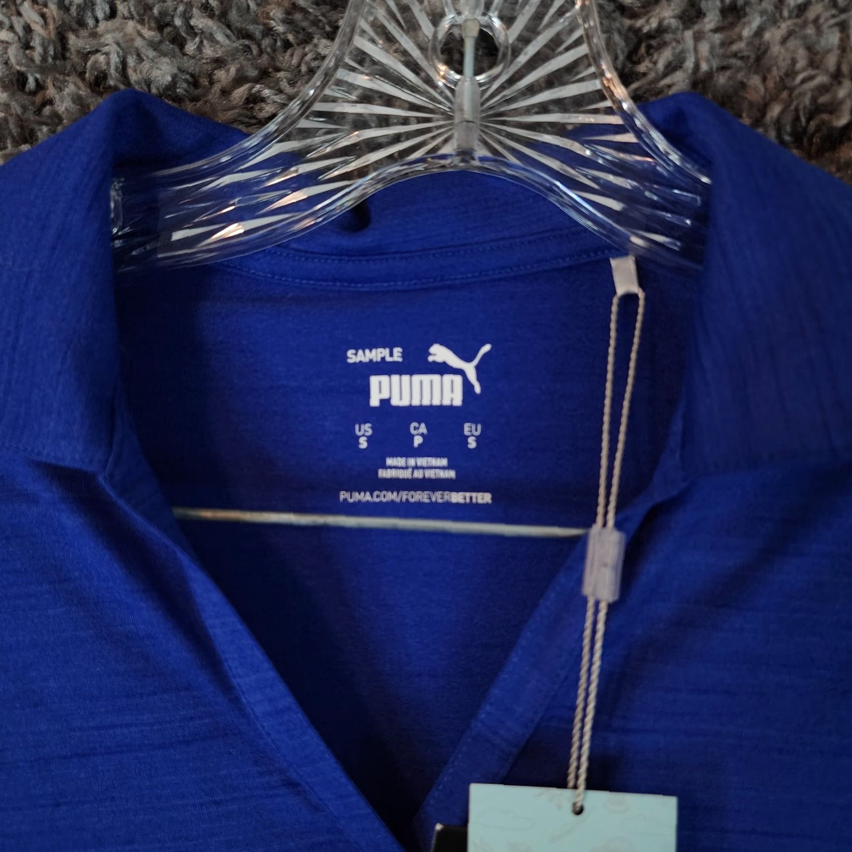 Puma VINTAGE PUMA Women's Polo Top Activewear V-Neck Dry Cell Blue Size Small Women Size S / US 4 / IT 40 - 5 Thumbnail