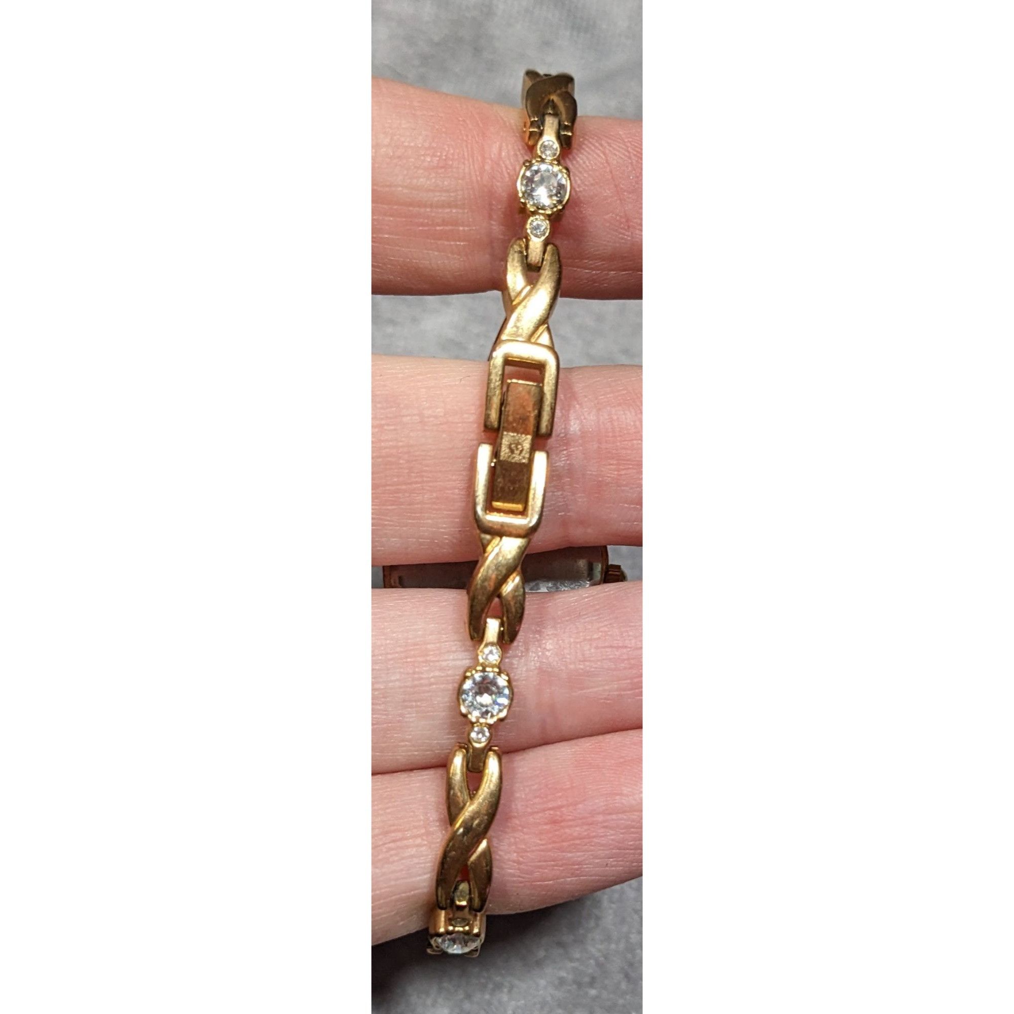 Anne Klein Anne Klein Gold Tone Watch With Rhinestones And Mother Of Pe Size ONE SIZE - 6 Thumbnail