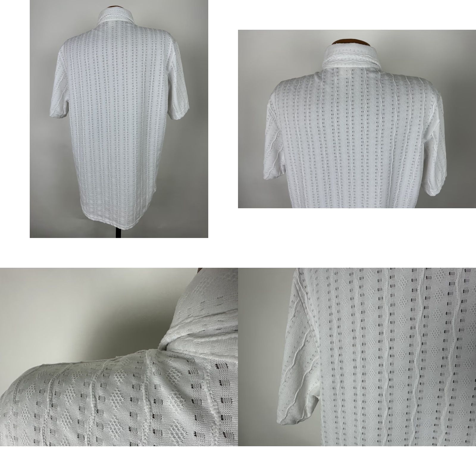 Vintage VINTAGE Pop Icon Rave Shirt Mens Large 90s Casual Polyester Button-Up Short Sleeve White Size US L / EU 52-54 / 3 - 8 Thumbnail