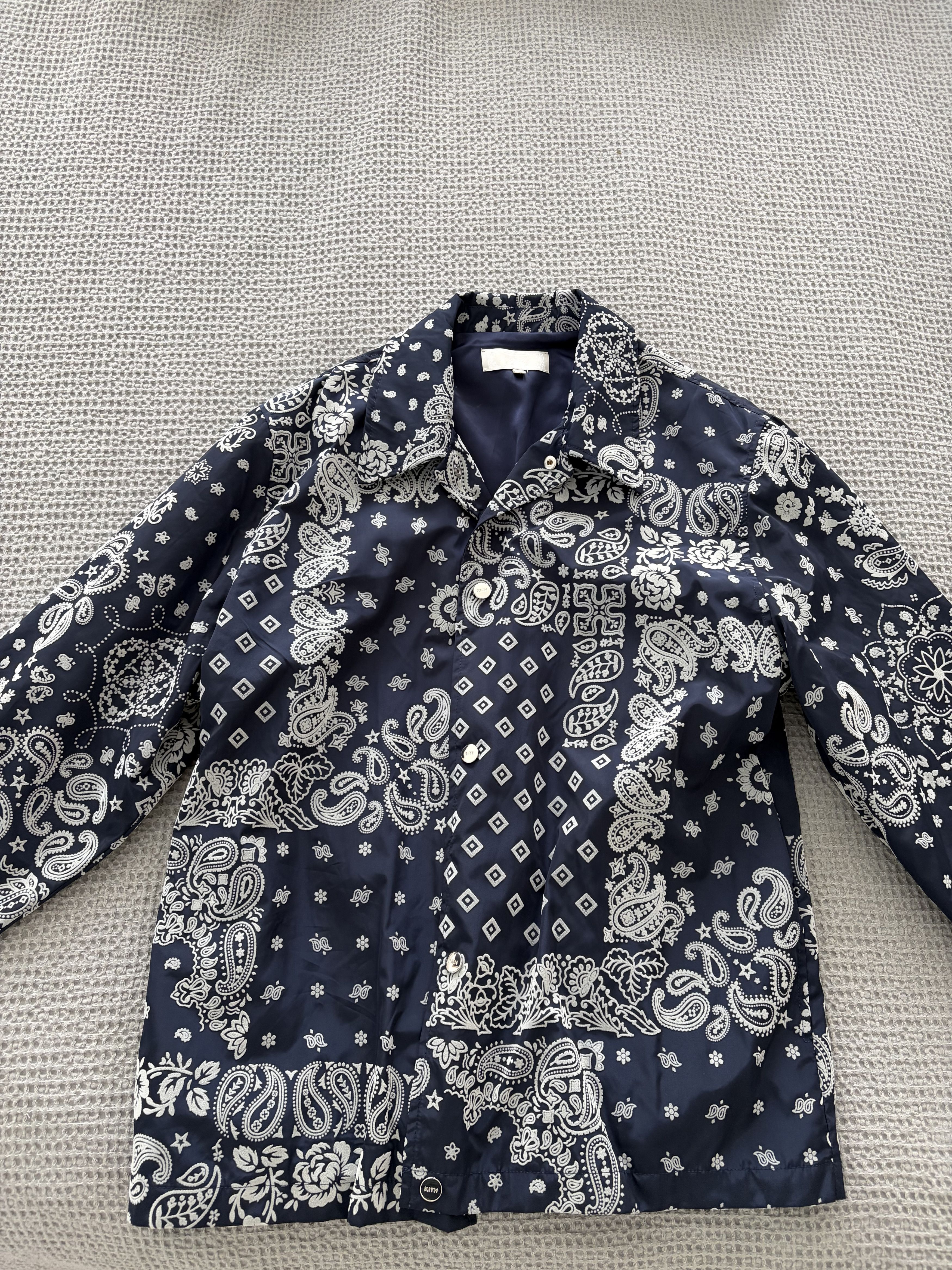 Kith Kith Flocked Deconstructed Bandana Coaches Jacket - Navy Size US M / EU 48-50 / 2 - 1 Thumbnail
