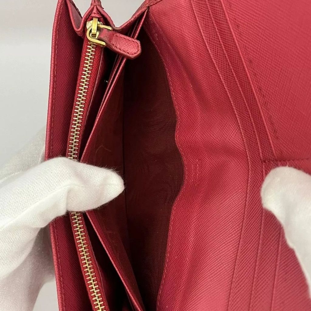 Prada Pink Prada saffiano leather long wallet Size ONE SIZE - 7 Thumbnail