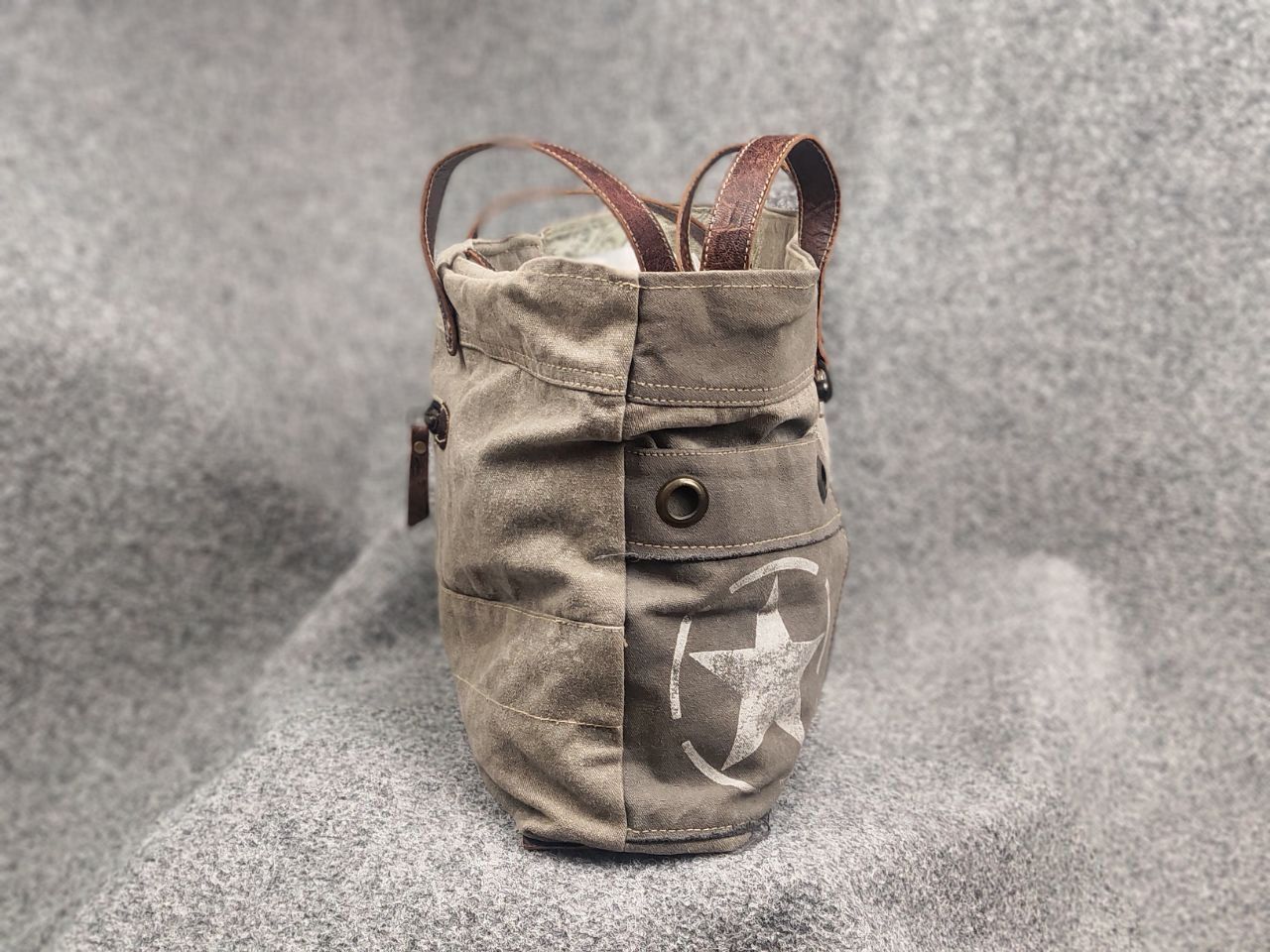 Vintage Myra India Design Vintage Leather & Canvas Tote Shoulder Bag Size ONE SIZE - 6 Thumbnail