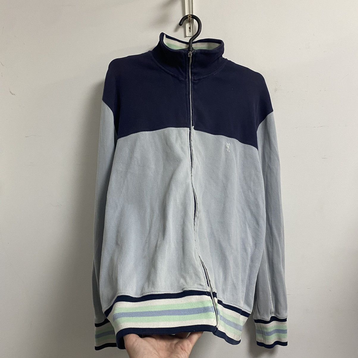 Yves Saint Laurent Vintage yves saint lauren distressed ysl zip hoodie Size US L / EU 52-54 / 3 - 8 Thumbnail