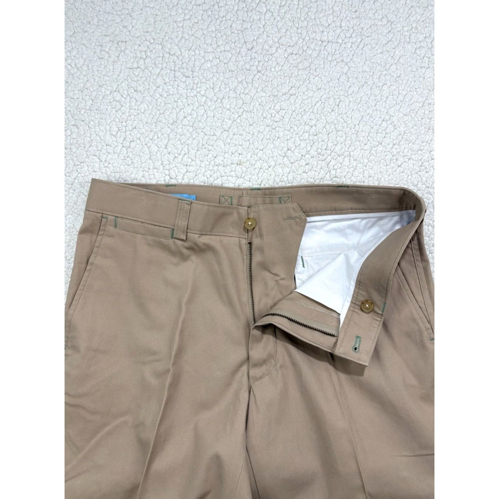 J.McLaughlin J. McLaughlin Men’s Chino Pants Flat Front Straight Leg Beige 33 Regular Inseam 29 Men Pants Size US 33 - 3 Thumbnail