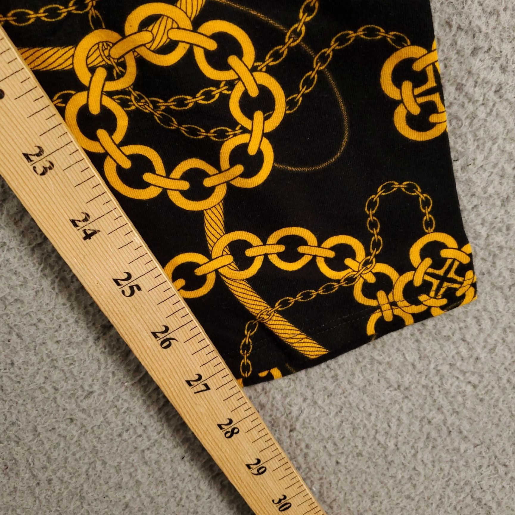 Vintage New Leggings Womens Size 1X Black Gold Chains Tassels Pullon Stretch Pants Size 40" / US 18 - 4 Thumbnail