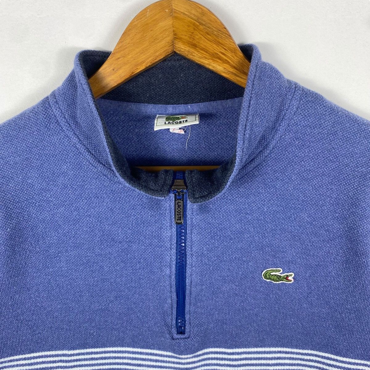Lacoste Vintage 90's LACOSTE Half Zipper Pullover Sweatshirt Size 2 Size US M / EU 48-50 / 2 - 2 Thumbnail