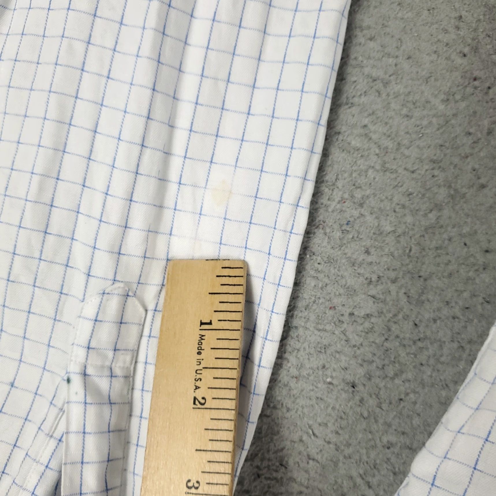 David Donahue David Donahue Shirt Mens Size 16 White Blue Check Dress Button Up Long Sleeve Shirt Dress Shirt White Cotton Woven Size 42R - 3 Thumbnail
